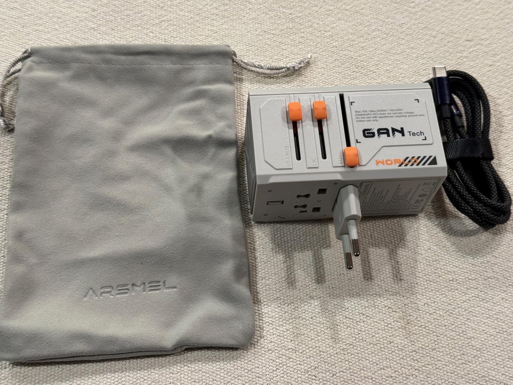 170W GaN Universal Travel Adapter for Europe/UK/US/AU/JP | 140W USB-C PD 3.1 Fast Charging for MacBook Pro, 3 USB-C & 1 USB-A, 2500W AC Outlet, Worldwide Travel Adapter customer photo 2