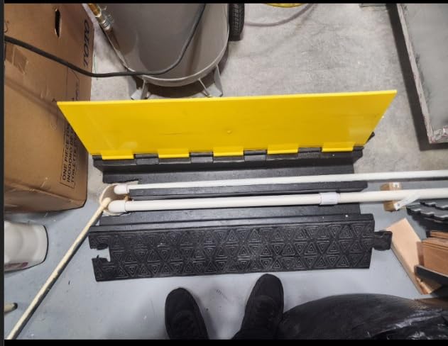 Heavy-Duty Rubber Cable Protector Ramp, Floor Cable Wire Cord Cover Speed Bumps 22000 Lbs Load Capacity, Driveway Hose Cable Ramp Protective Cover for Indoor Outdoor (Small 2-Channel x 4Pcs) customer photo 1