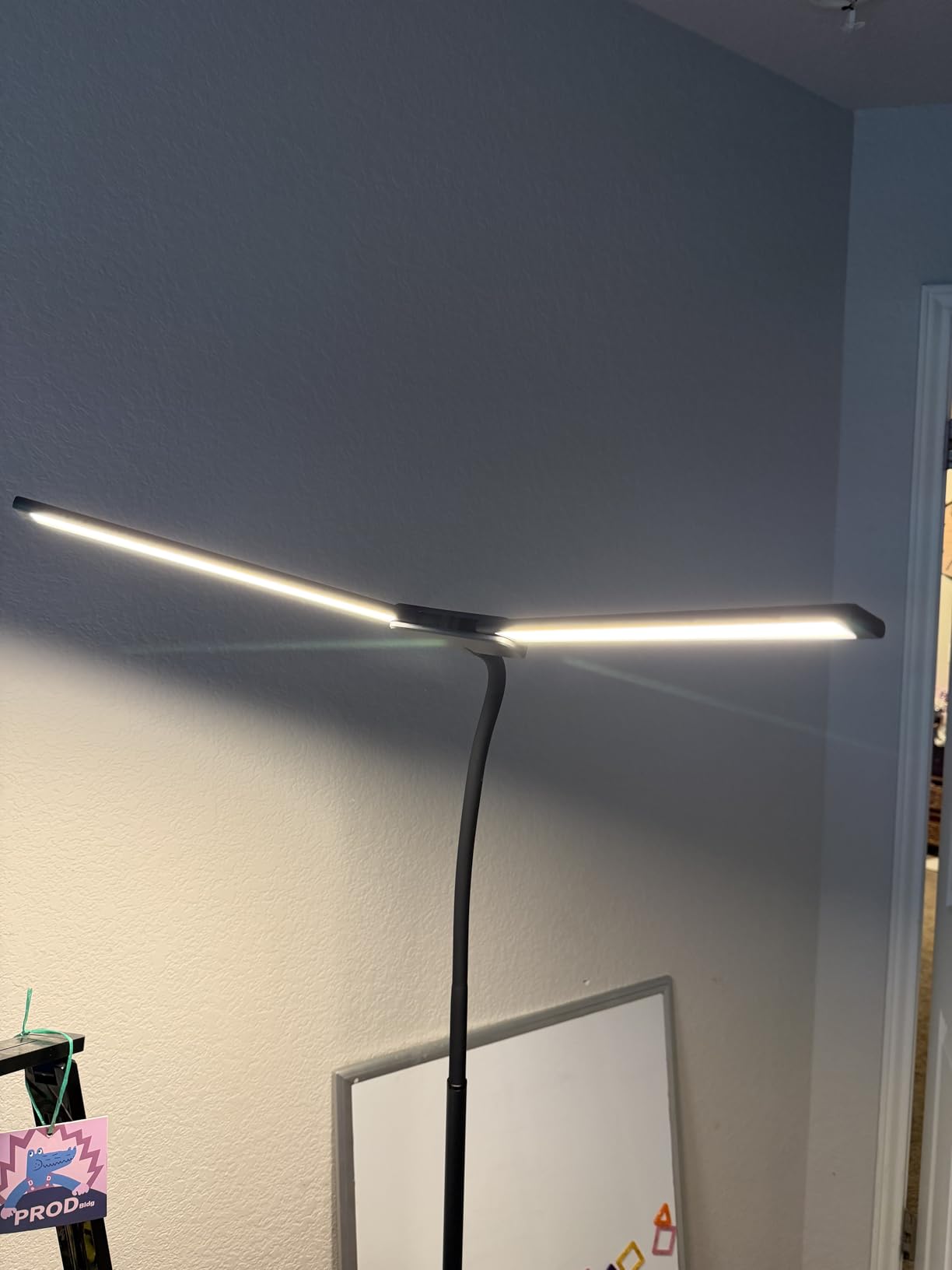 Syrinx LED Floor Lamp, 18W 2000LM Bright Floor Lamp for Office, Living Room | Focused & Wide-Area Dual Light, Flexible Neck, Eye Care, Dimmable Brightness & Color Temp, Auto Timer, Remote/Gesture Control customer photo 2