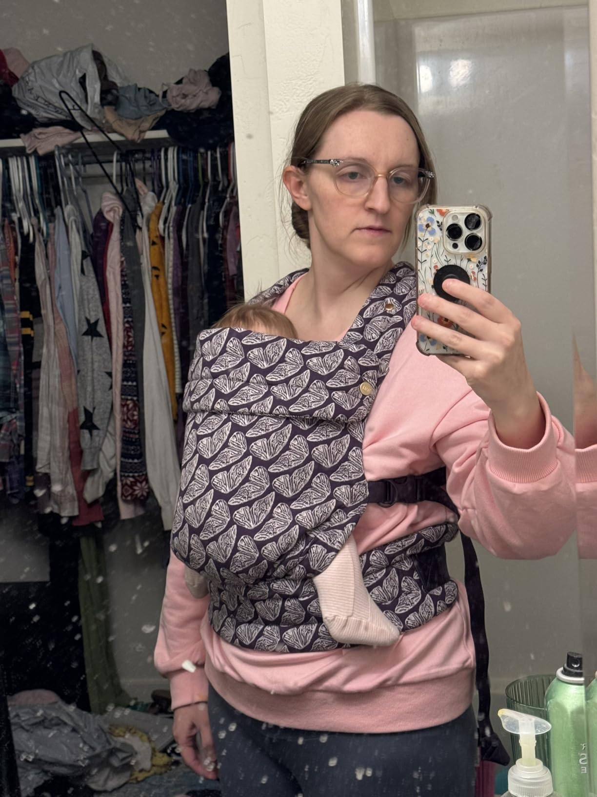 Mabe Monarch Ergonomic Baby Carrier - Premium Cotton Soft Structured Newborn to Toddler Carrier, 3 Carry Positions (9-46 lbs), Houndstooth customer photo 1