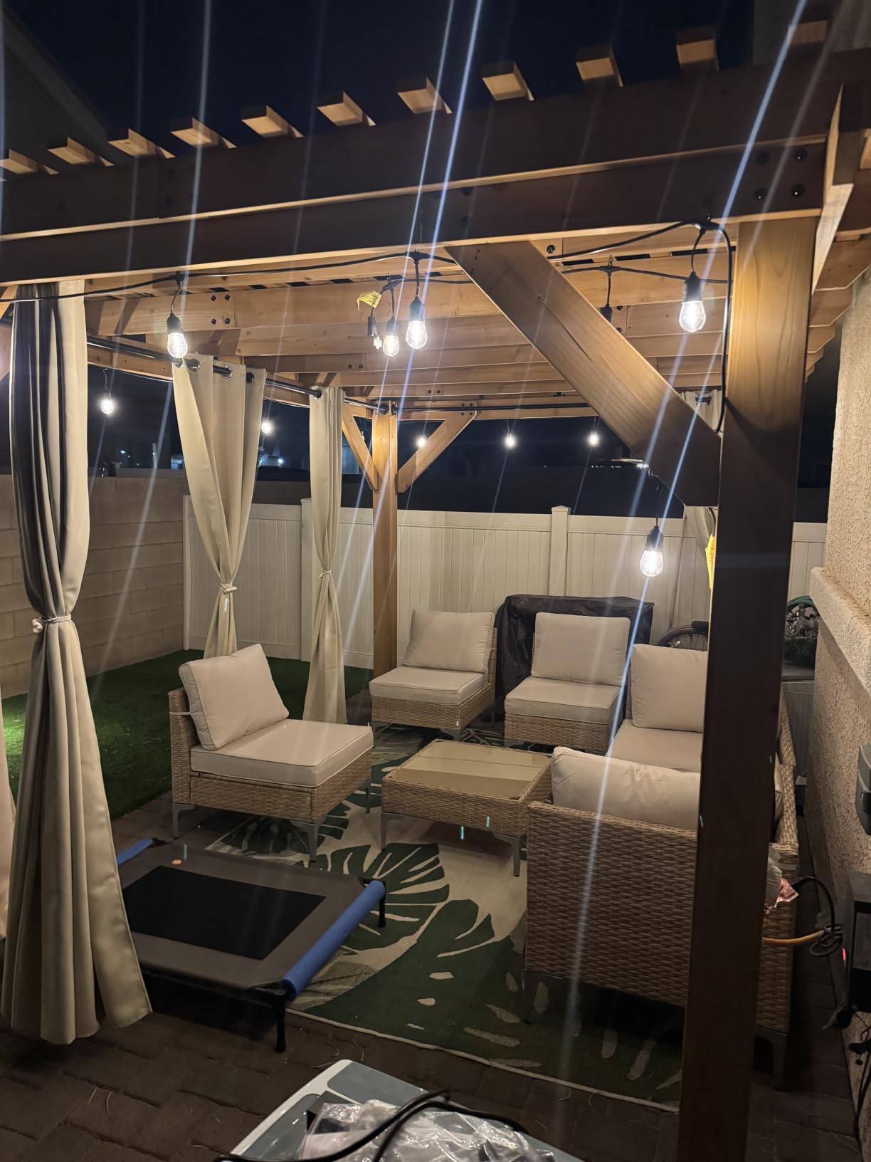 JOYURE 7 Piece Wicker Patio Furniture Set,Outdoor Conversation Sectional Sofa w/Coffee Table,All-Weather Outdoor Sofa with Thick and Anti-Slip Cushions for Deck,Poolside,Garden,Beige customer photo 2