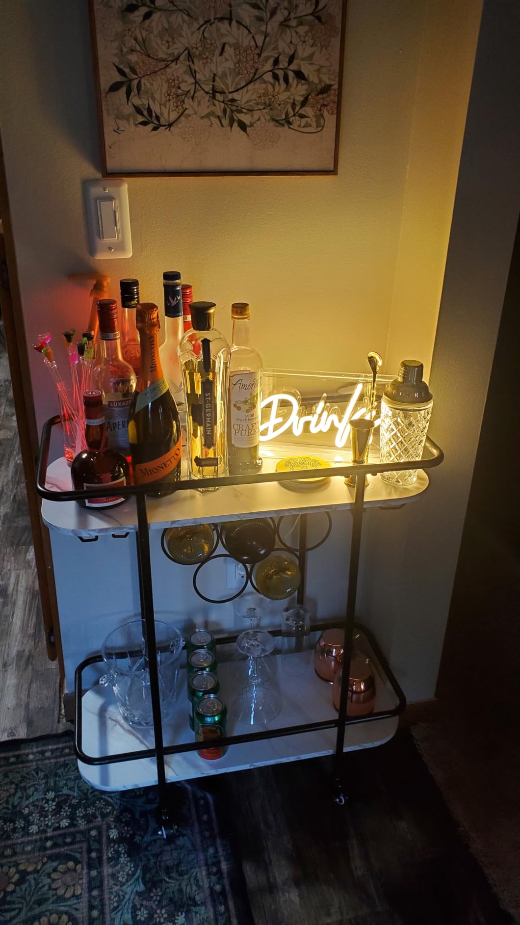 Drinks Neon Sign, Drinks Signs USB LED Desk Lightbox with ON/OFF Switch, Light Up Sign for Table Decor, Home Bar, Kitchen, Club, Pub, Restaurant Wall Decor & Bar Cart Accessories (Warm White) customer photo 1