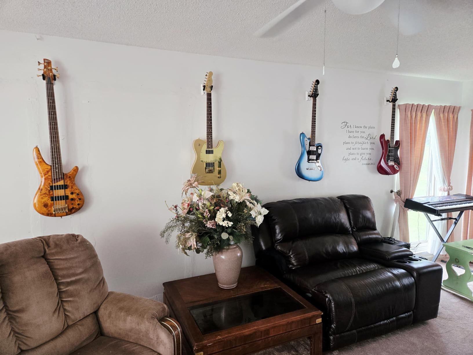 U-Shape Hardwood Guitar Wall Mount, Black Walnut | Pick Holders, With 6 Assorted Guitar Picks, Guitar Hanger, Guitar Accessories customer photo 2