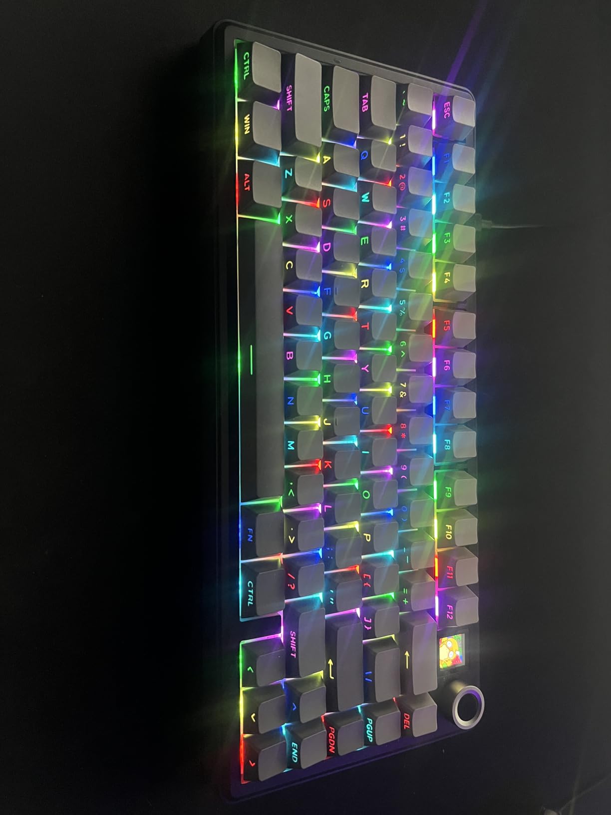 EPOMAKER X Aula F75 MAX Wireless Mechanical Keyboard with TFT Screen and Knob, Gasket Gaming Keyboard in 75% Layout, Hot Swappable, RGB Backlight, for PC/Mac/Linux (Black Gradient) customer photo 1