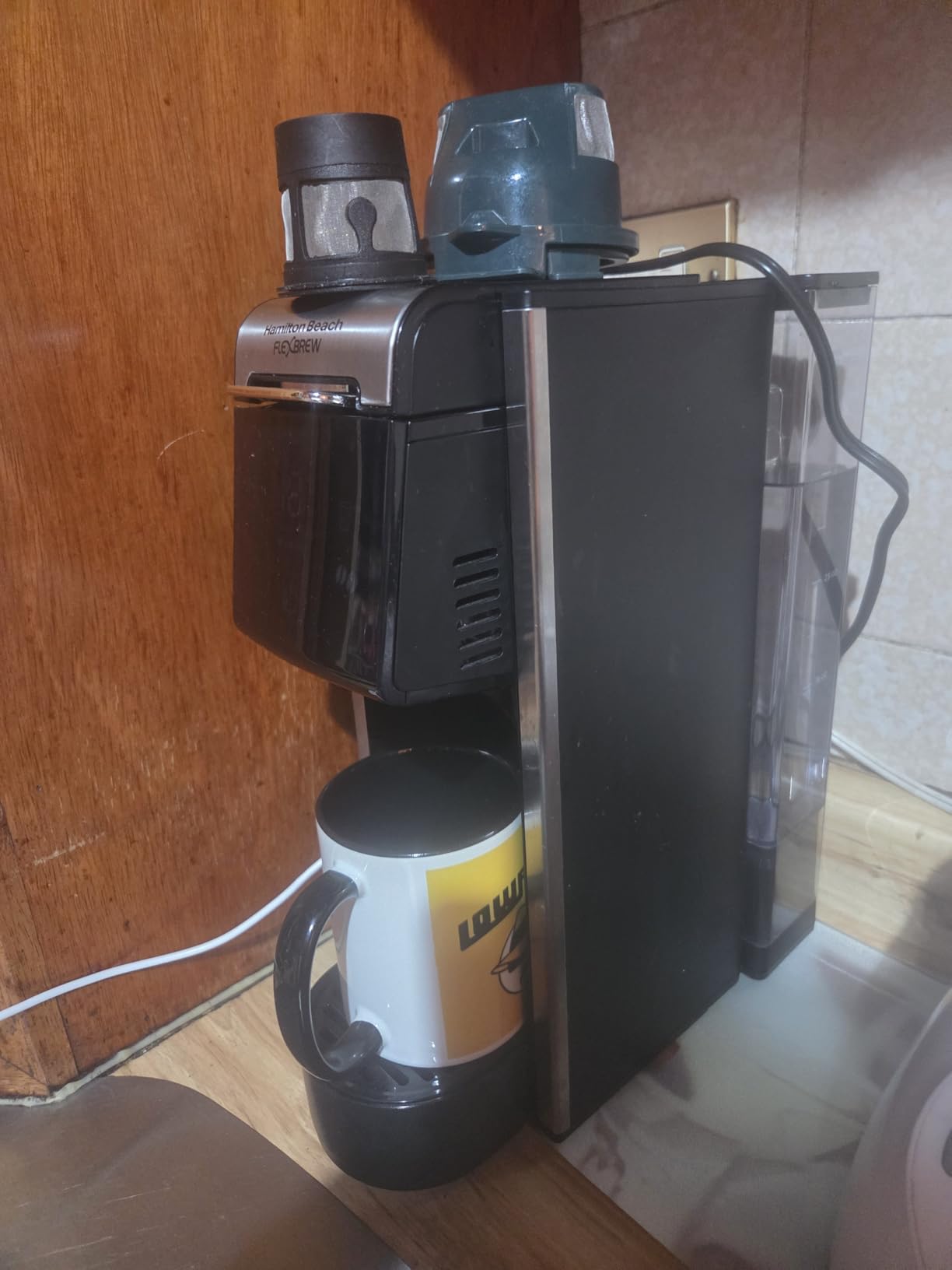 Hamilton Beach FlexBrew Advanced 4-in-1 Single Serve Coffee Maker | Hot & Iced Coffee Maker | Removable 45 oz. Reservoir | Uses Pod Packs & Grounds | Fast Brewing | Black customer photo 2