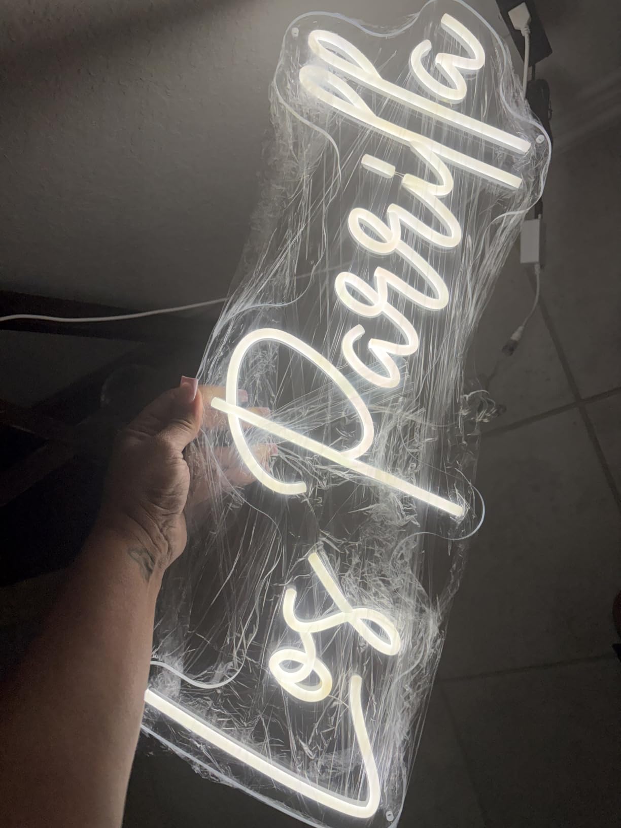 CIONAOR Custom Neon Sign, Personalized Business LED Logo Customizable, Light Up Name Sign for Salon Beauty Nail Studio Office Backdrop, UV Printed Neon Lighting customer photo 2