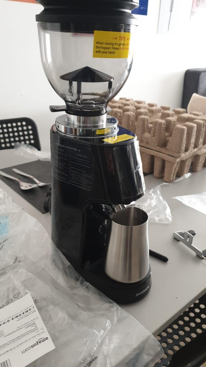 SHARDOR Professional 64mm Burr Coffee Grinder with 100 Grind Settings and All-Metal Chamber, Coffee Bean Grinder with Adjustable Electronic Timer and LED Display, Anti-Static, Black, 120V Only customer photo 1