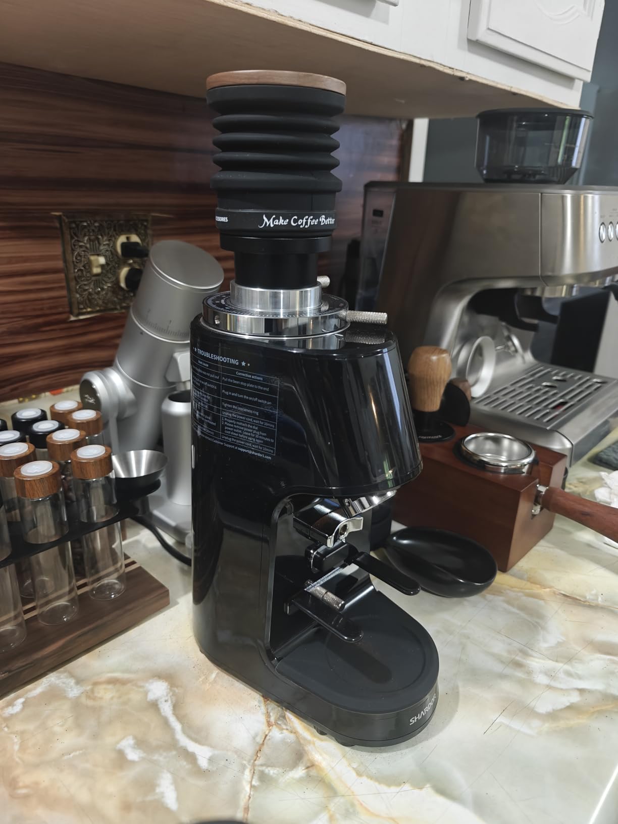 SHARDOR Professional 64mm Burr Coffee Grinder with 100 Grind Settings and All-Metal Chamber, Coffee Bean Grinder with Adjustable Electronic Timer and LED Display, Anti-Static, Black, 120V Only customer photo 2