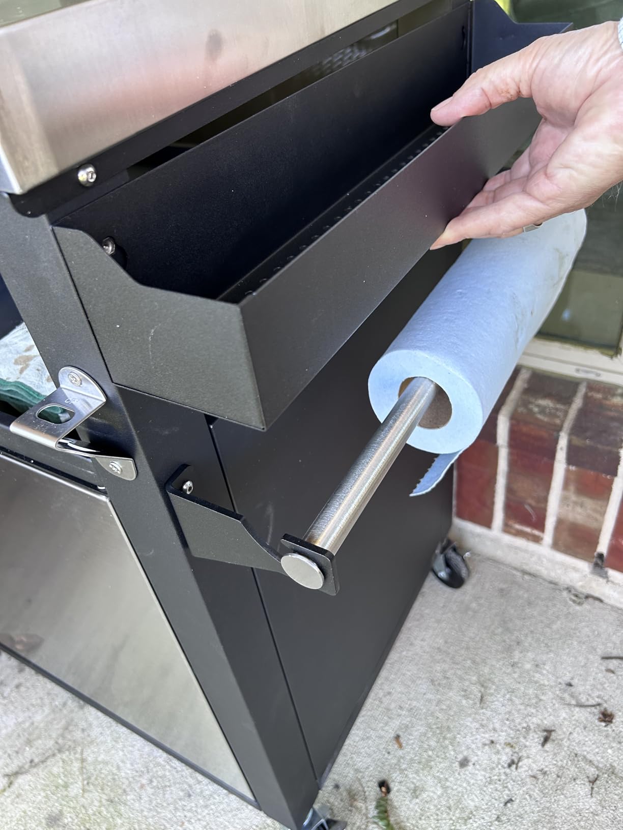 Stanbroil BBQ Grill Cart with Stainless Steel Table Top for Outdoor Indoor | Rolling Outdoor Kitchen Island, Double-Door Storage Cabinet & Pull-Out Shelf, Grill Table Cart, Large customer photo 1