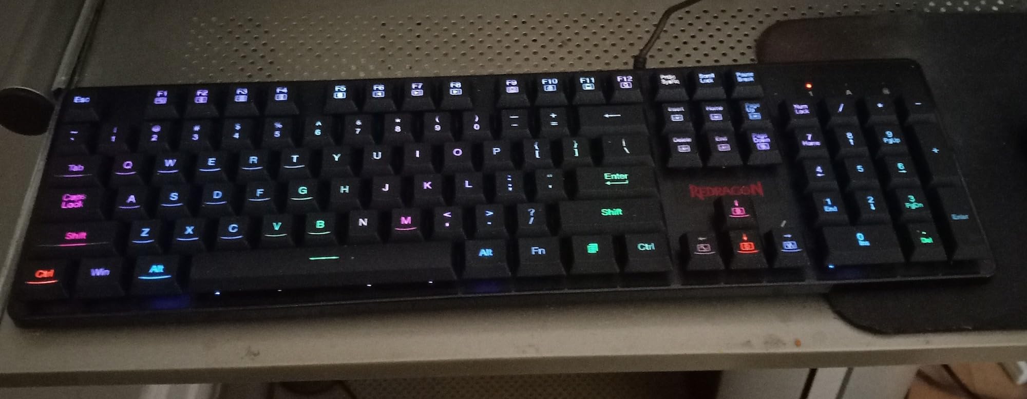 Redragon K521 Upgrade Rainbow LED Gaming Keyboard, 104 Keys Wired Mechanical Feeling Keyboard with Multimedia Keys, One-Touch Backlit, Anti-Ghosting, Compatible with PC, Mac, PS4/5, Xbox customer photo 1