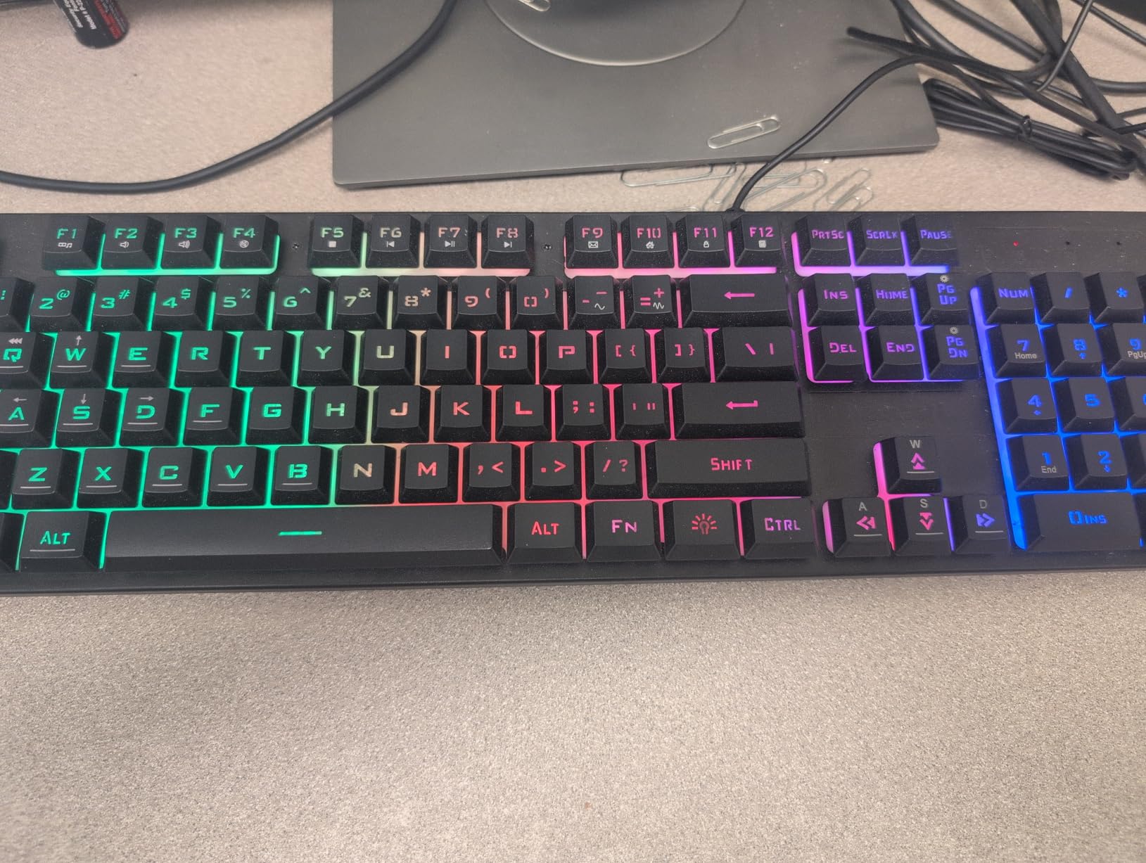 Redragon K521 Upgrade Rainbow LED Gaming Keyboard, 104 Keys Wired Mechanical Feeling Keyboard with Multimedia Keys, One-Touch Backlit, Anti-Ghosting, Compatible with PC, Mac, PS4/5, Xbox customer photo 2