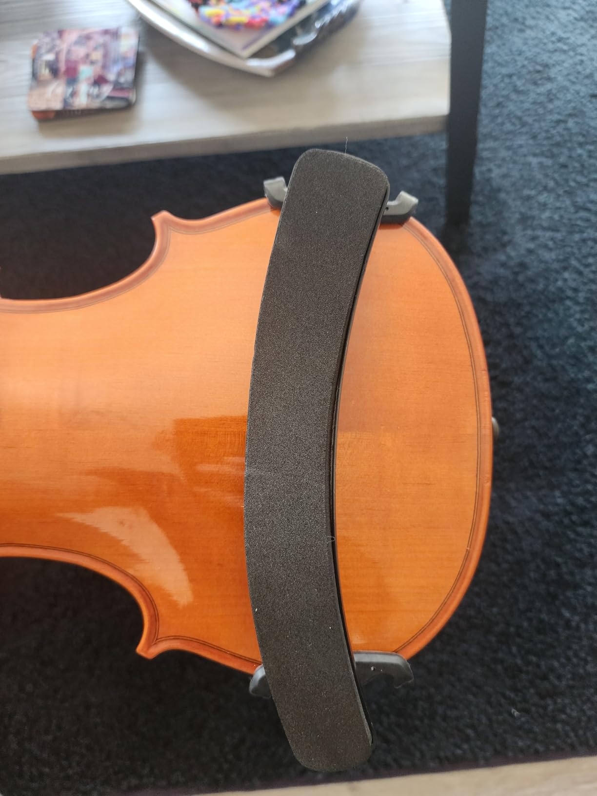 Violin Shoulder Rest for 4/4 3/4 Violins, Adjustable Height Rest | Height adjustable feet with lightweight design for a secure fit, suitable for violin practice, lessons and performances. customer photo 1