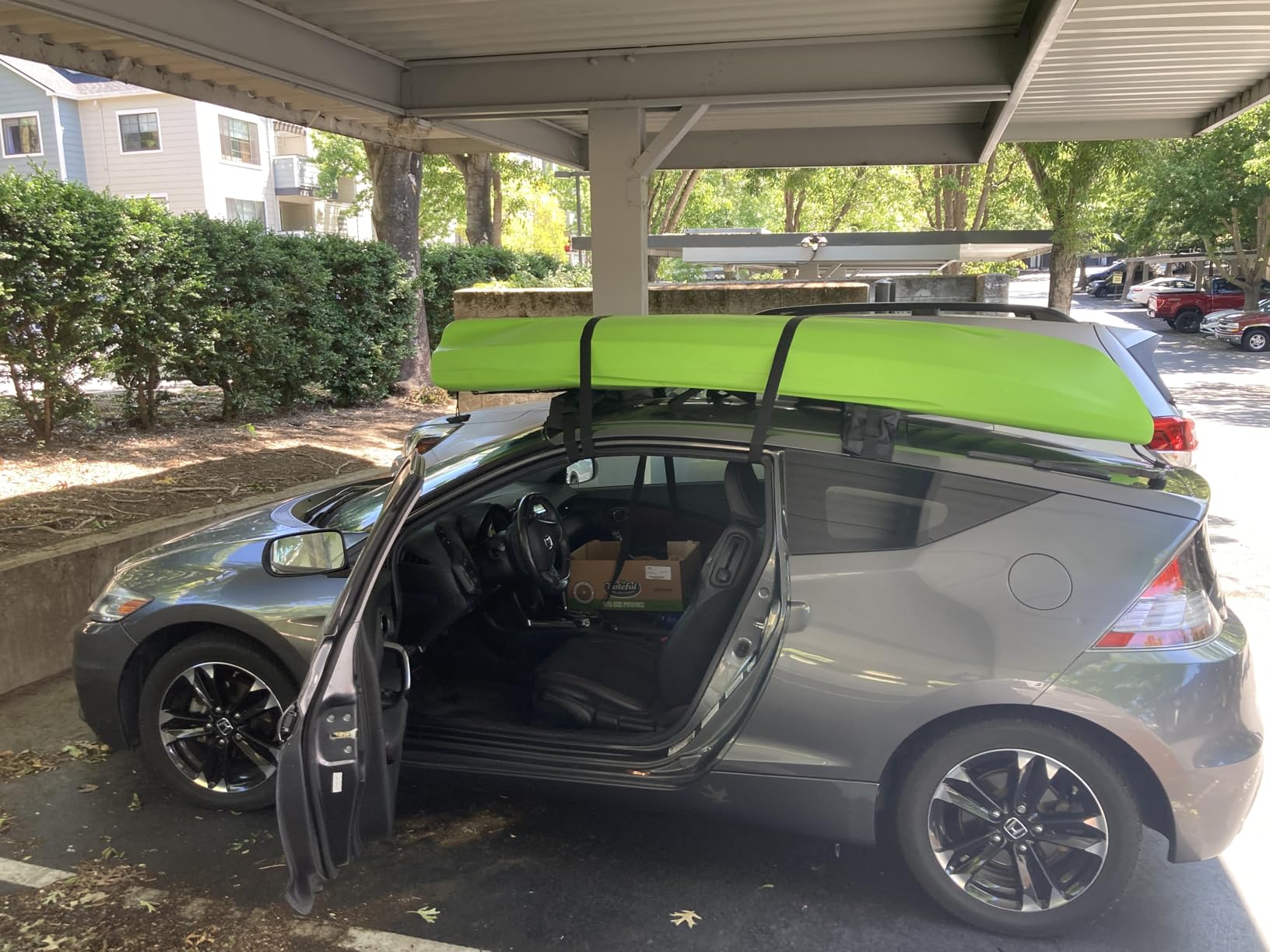 Abahub Kayak Roof Rack Soft Roof Rack Pads for Car Kayak Surfboard | Universal soft roof rack for kayak & surfboard, with 2 Tie Down Straps, 2 Tie Down Ropes, 2 Hood Loops and Storage Bag customer photo 2
