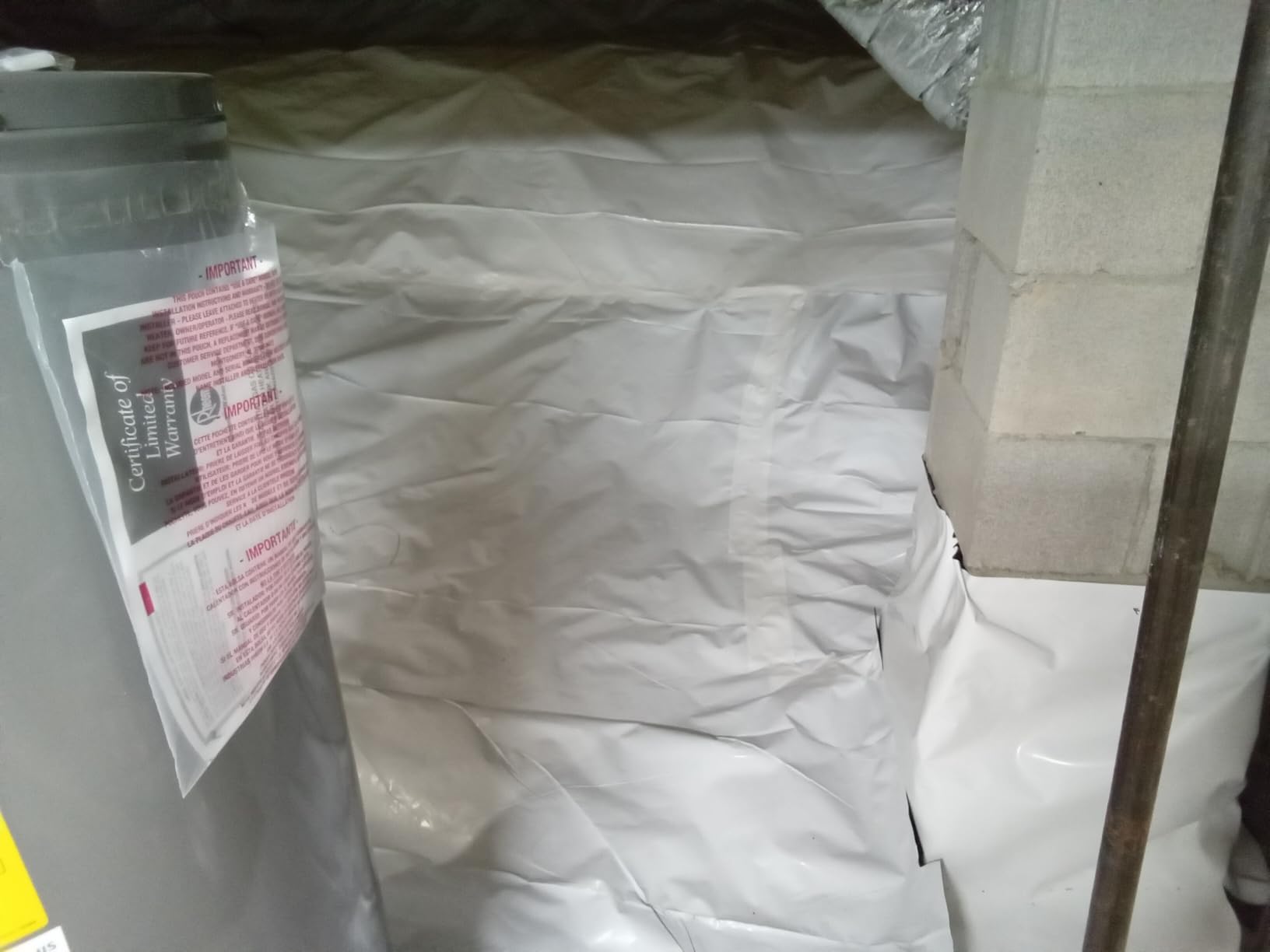 Crawl Space Vapor Barrier - 15 Mil Vapor Barrier - (12' x 100'), Tear Resistant, Heavy Duty Vapor Barrier Plastic, Drop Cloth Moisture Barrier Plastic Sheeting Covering for Crawlspace Encapsulation customer photo 1