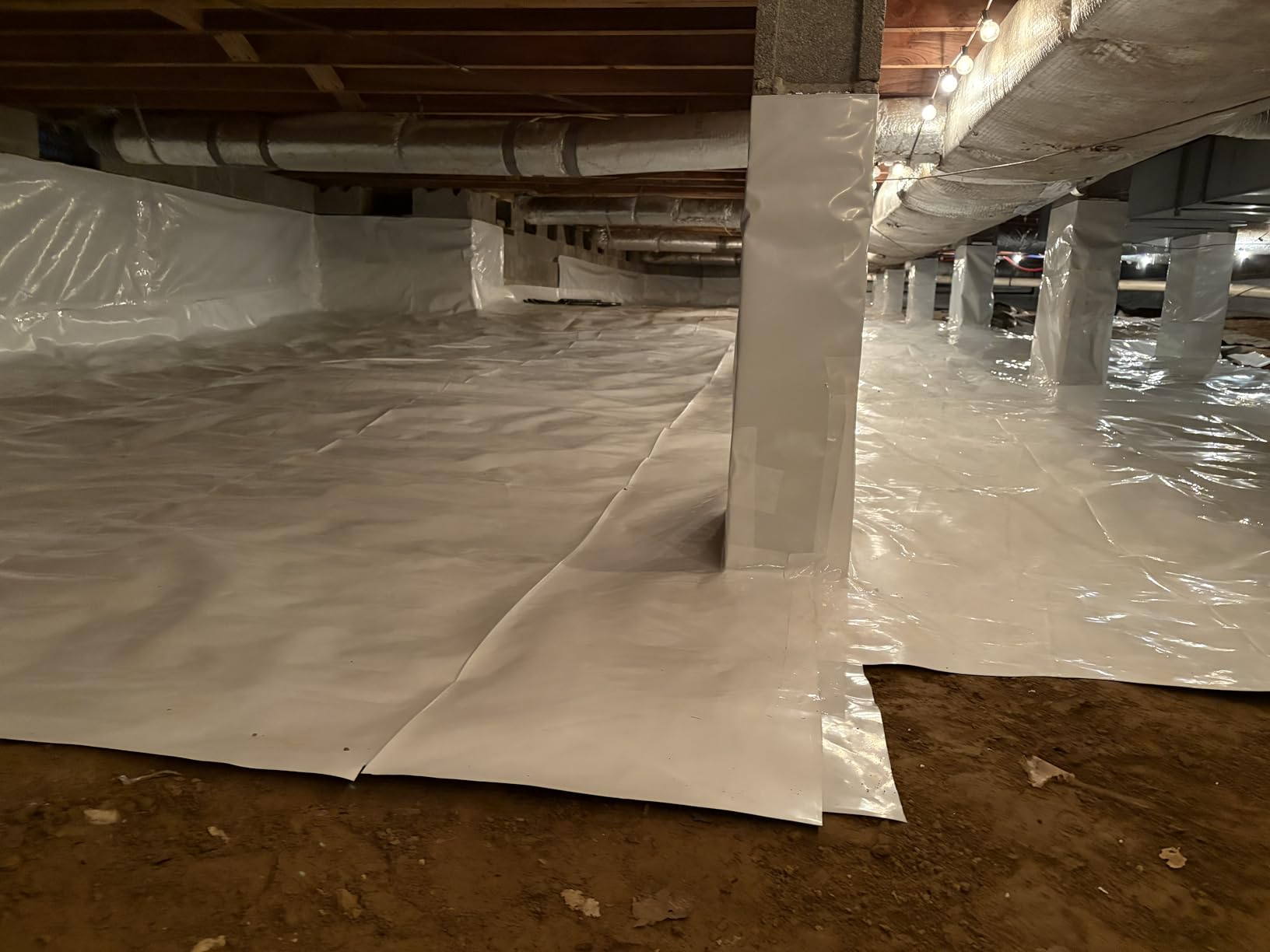 Crawl Space Vapor Barrier - 15 Mil Vapor Barrier - (12' x 100'), Tear Resistant, Heavy Duty Vapor Barrier Plastic, Drop Cloth Moisture Barrier Plastic Sheeting Covering for Crawlspace Encapsulation customer photo 2