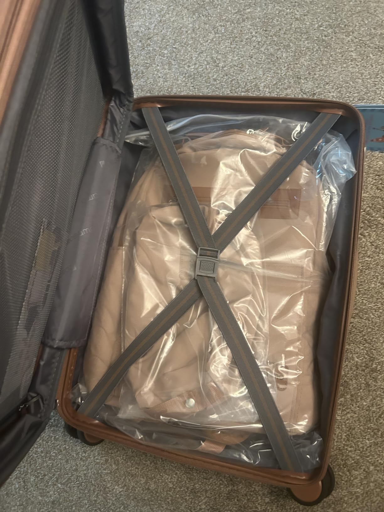 Rosamo 5 Piece Luggage Set Expandable Hardside, 20/24/28in Suitcases with Matching Travel Bags, 22x14x9 Airline Approved Carry On, TSA Lock, Spinner Wheels, ABS+PC customer photo 1