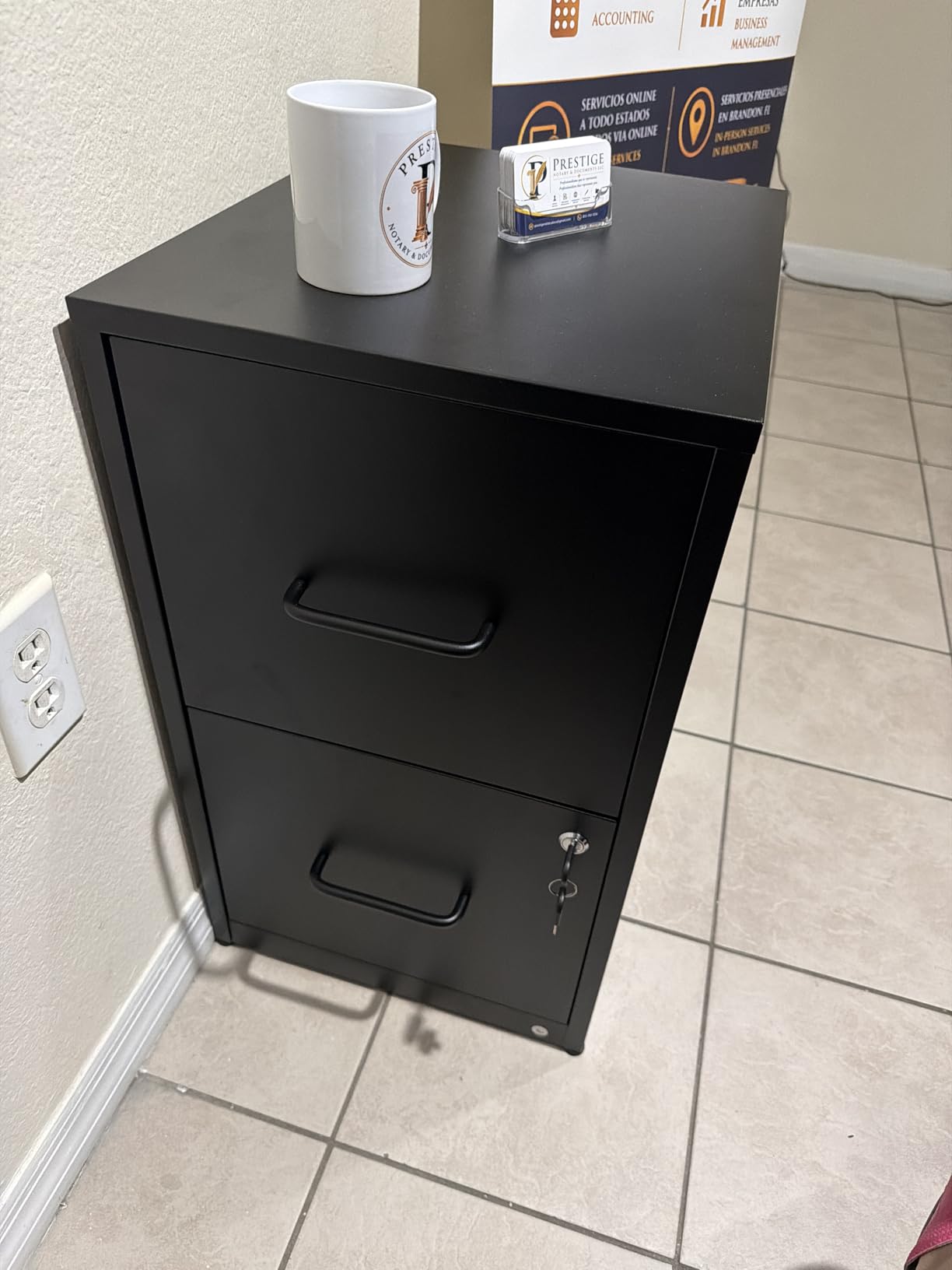 4 Drawer File Cabinet with Lock, Metal Vertical Filing Cabinets for Home Office, Black Vertical Filing Cabinets Heavy Duty Office Storage Cabinets for Letter/Legal/A4/F4 Size File, Assembly Required customer photo 2