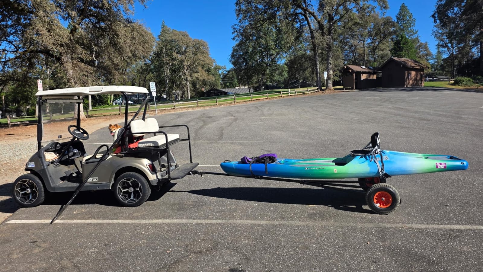 VEVOR Boat Trailer Dolly, 420lbs Load Capacity, Carbon Steel Trailer Mover with Adjustable Length, 15.7 in Pneumatic Tires and Nonslip Support Bracket, for Moving Kayak Motorboat Fishing Boat customer photo 1