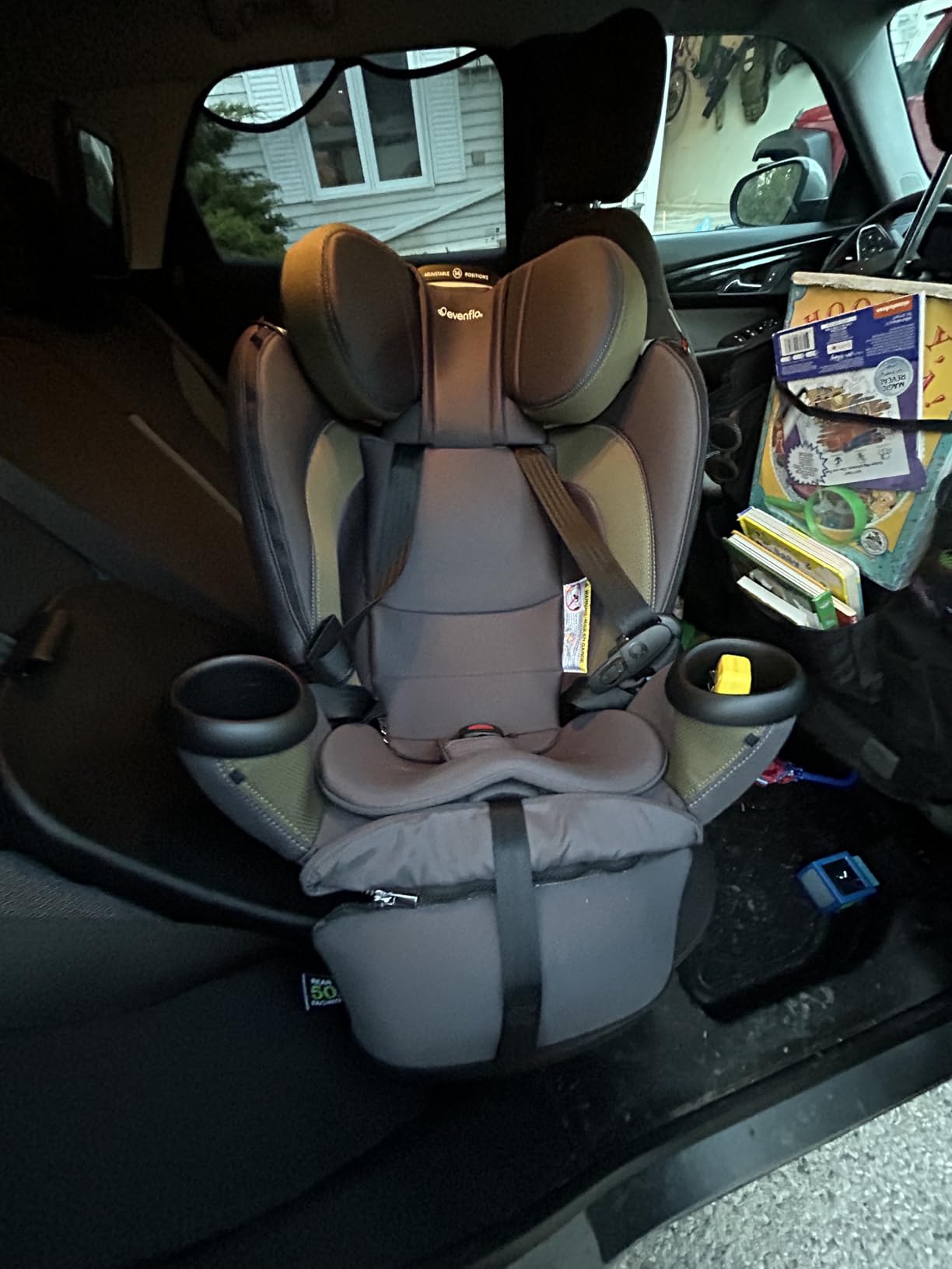 Evenflo Revolve360 Extend All-in-One Rotating Car Seat | with Quick Clean Cover, Rear-Facing, Forward-Facing, Highback Booster Mode, Infant to 12 Years (Revere Gray) customer photo 2