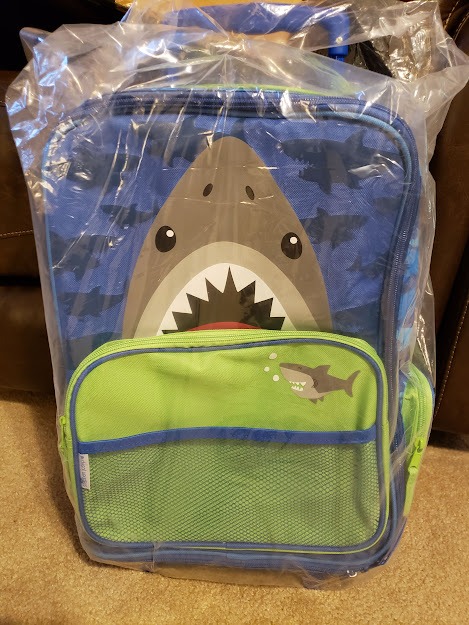 Stephen Joseph Kids' Rolling Carry-On Luggage, Blue Shark customer photo 1