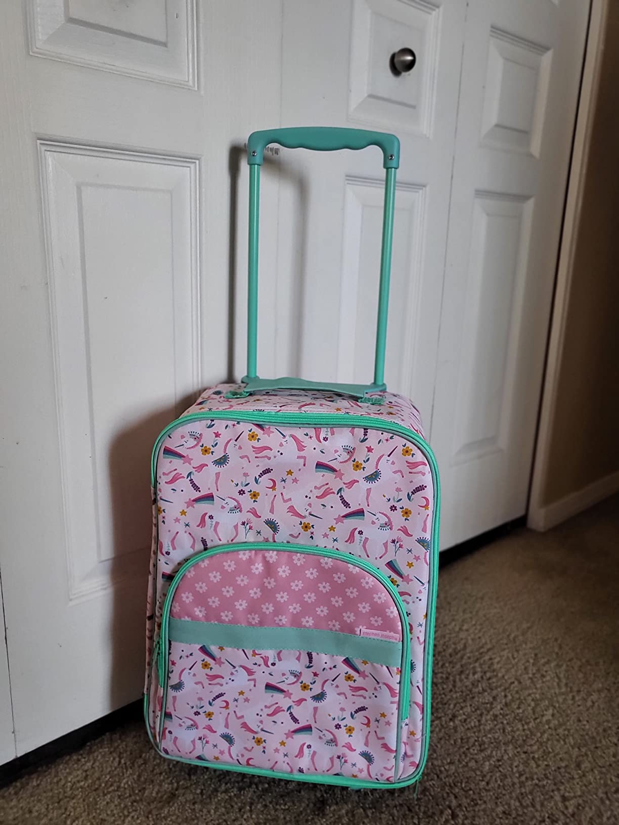 Stephen Joseph Kids' Rolling Carry-On Luggage, Blue Shark customer photo 2