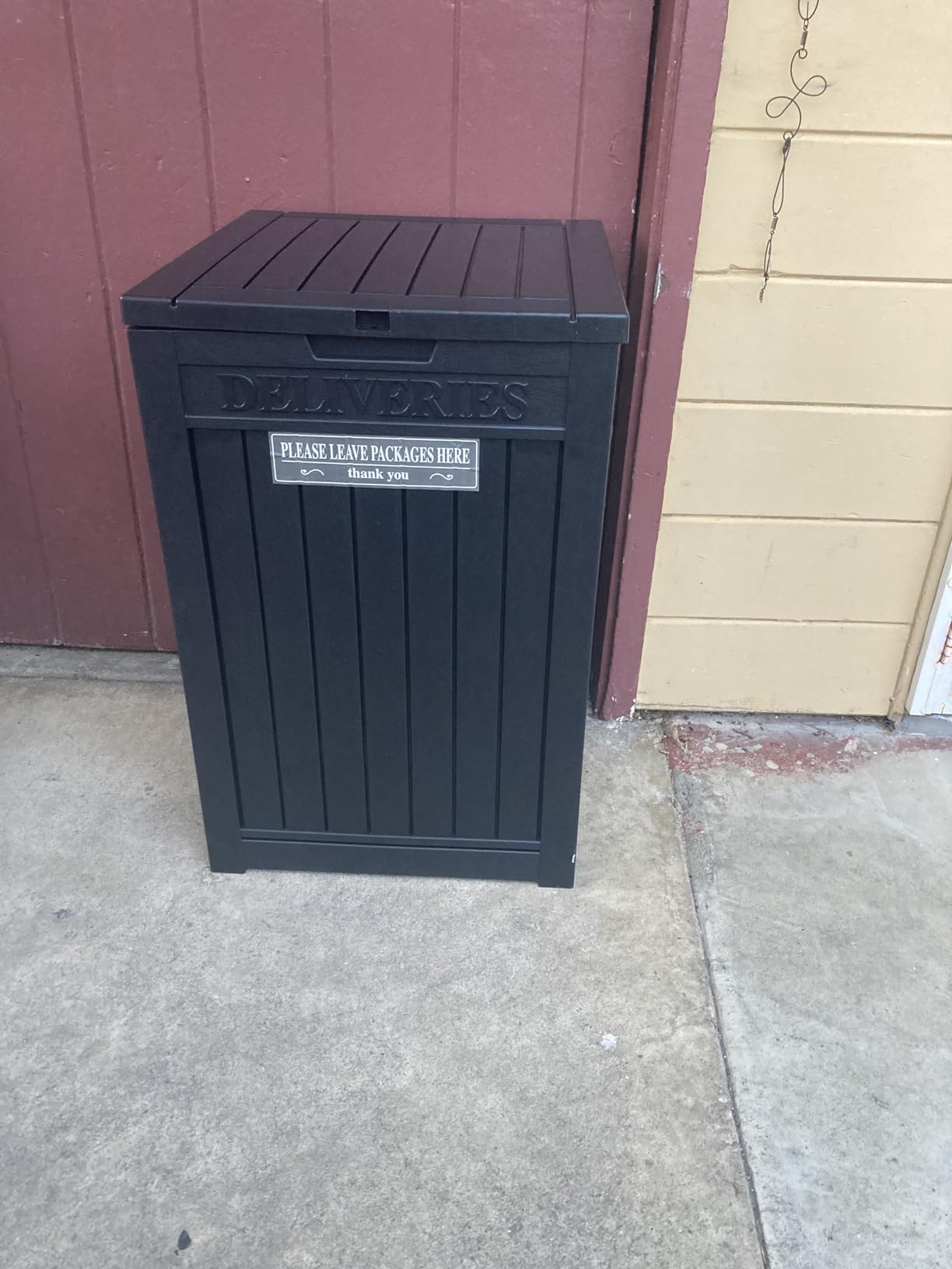 PatioZen Package Delivery Box, Waterproof Outdoor Container Lockable, Black customer photo 1