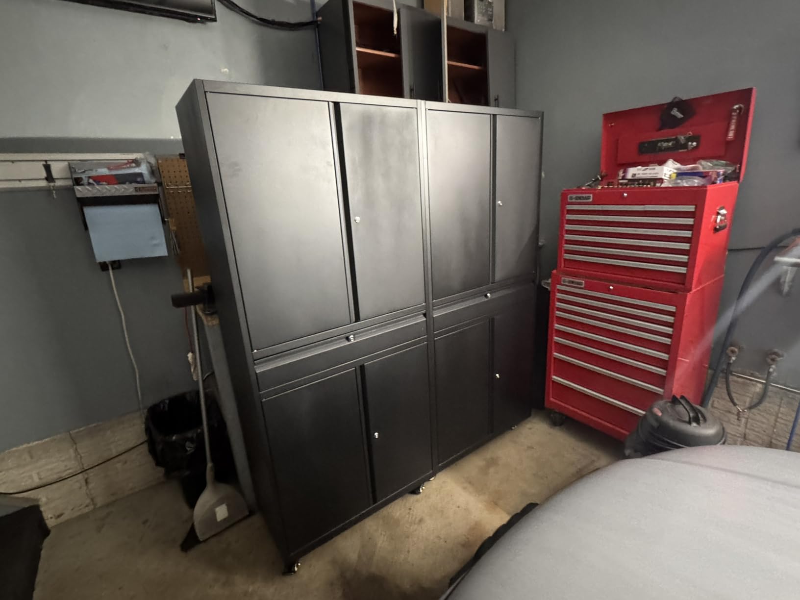 Yizosh Metal Garage Storage Cabinet with Locking Doors and Adjustable Shelves, 74