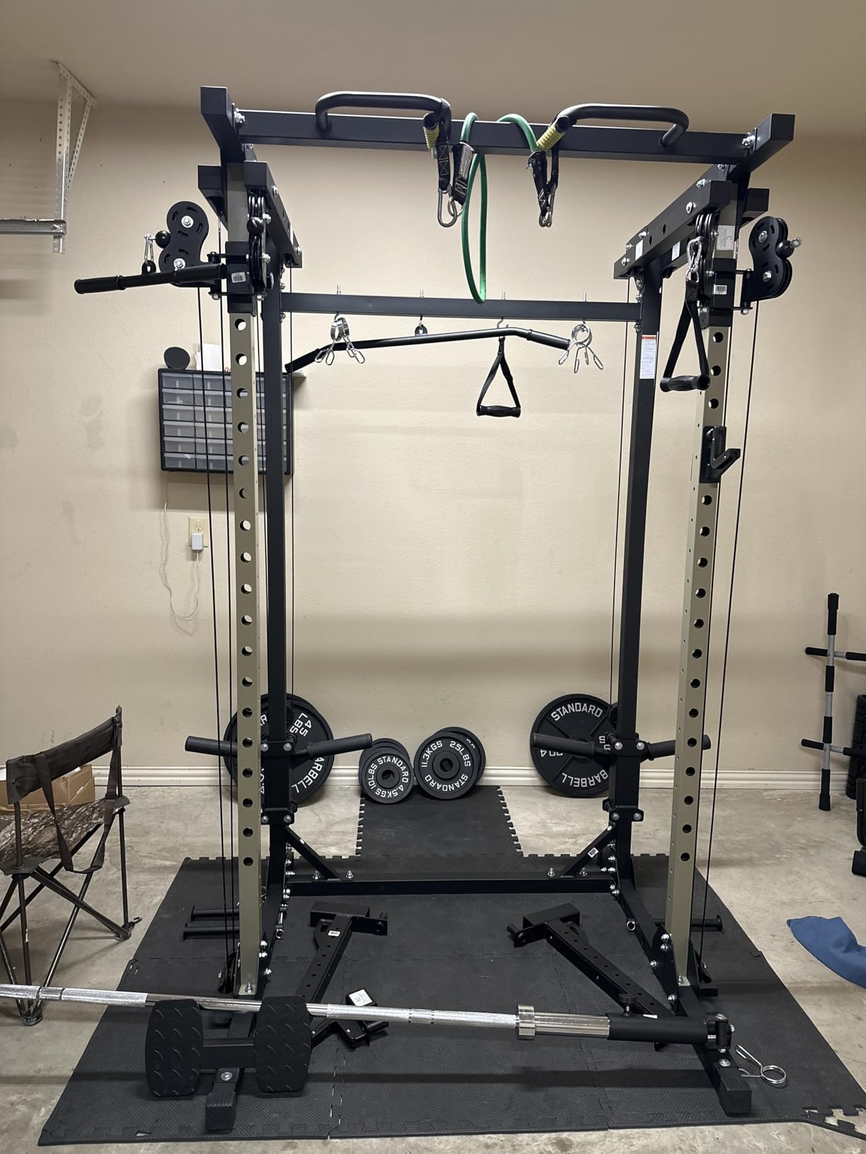 MAJOR FITNESS Drone3 Power Rack, 2500lbs Multi-Function Home Gym Squat Rack with Dual Pulley System, Pull-Up Bar & J-Hooks, Heavy-Duty Steel Frame for Maximum Stability & Strength Training customer photo 2
