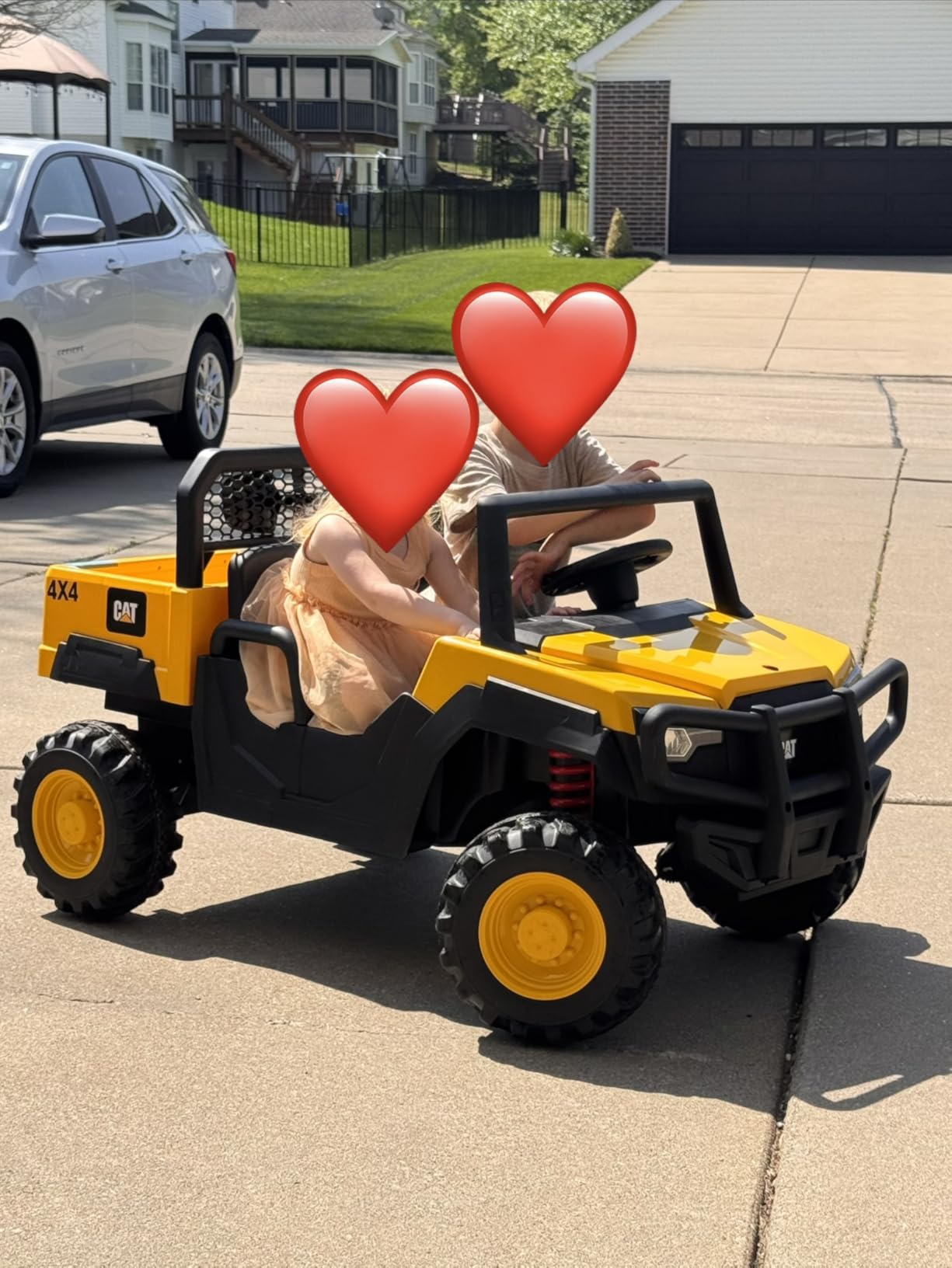 ANPABO Licensed Caterpillar 24V Ride On Toys with Dump Bed and Shovel | 2 seater ride on dump truck, remote control, 4x100w motors, up to 5mph, rear shock absorbers, bluetooth, gift for kids 3-6 customer photo 2