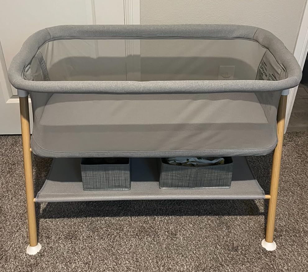 Newton Baby Essential Bassinet, Breathable & Washable - Grey | Baby Bassinet, Breathable, Washable, Portable Design, Mesh Walls, Built-in Storage Shelf, Bedside Sleeper customer photo 1