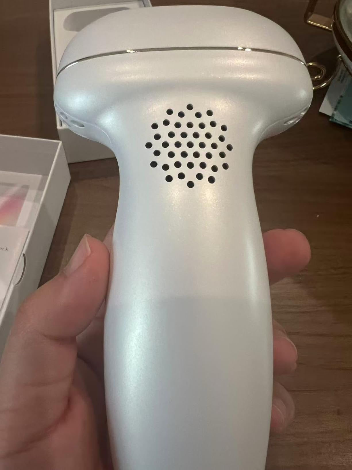 7-in-1 Microcurrent Facial Device, Red Light Face & Neck Massager | 7 LED light modes with hot & cold compress and vibration. AM depuff, PM relax for face, neck & jaw. Face Sculpting, Lifting customer photo 1