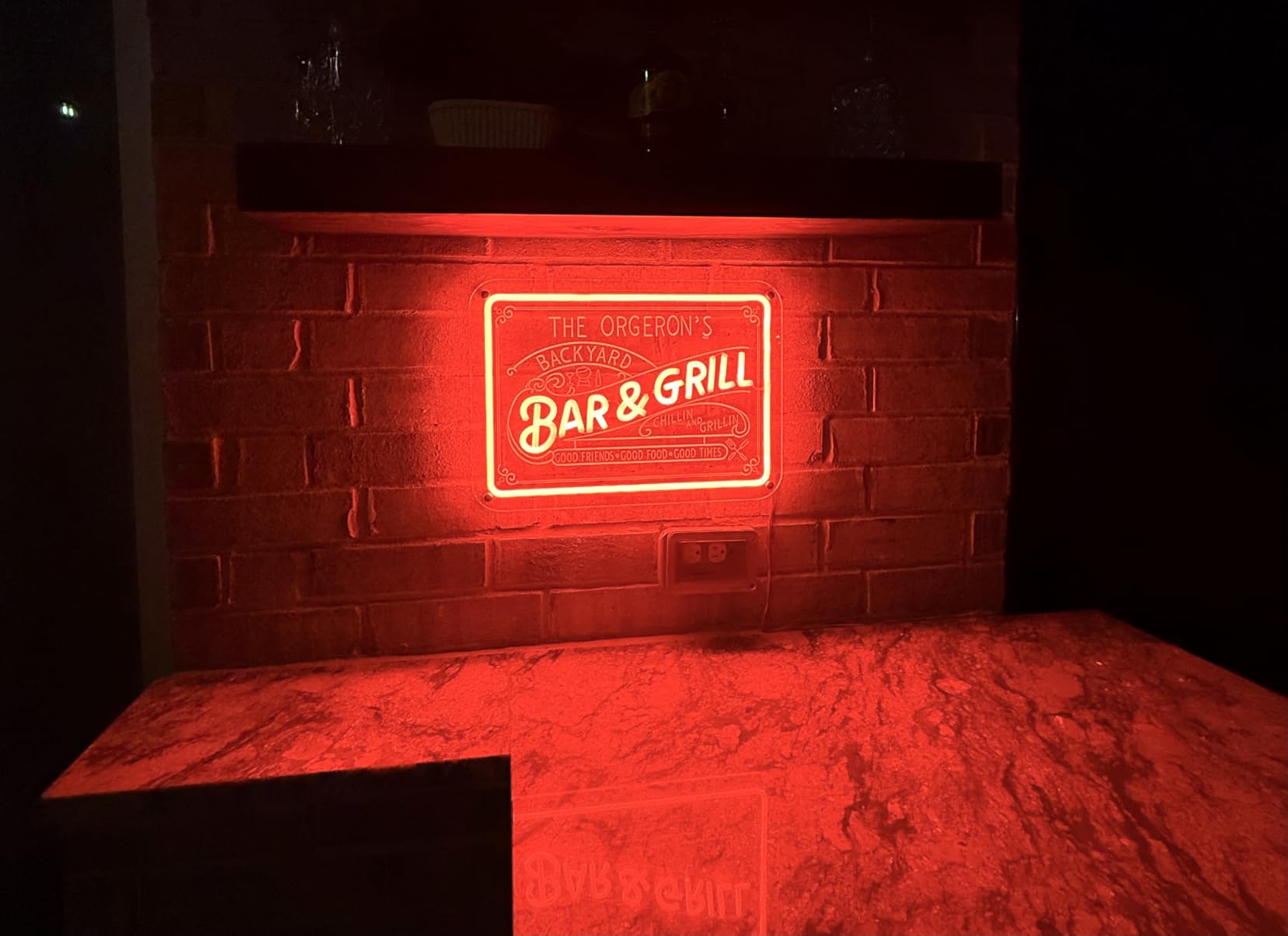 Custom Bar & Grill Neon Sign, Personalized LED Beer BBQ Neon Lights for Backyard Decor, Large Customized Outdoor Neon Signs Dimmable for Home Bar Garden Yard Patio Pool Party, Men Dad Father Gifts customer photo 2