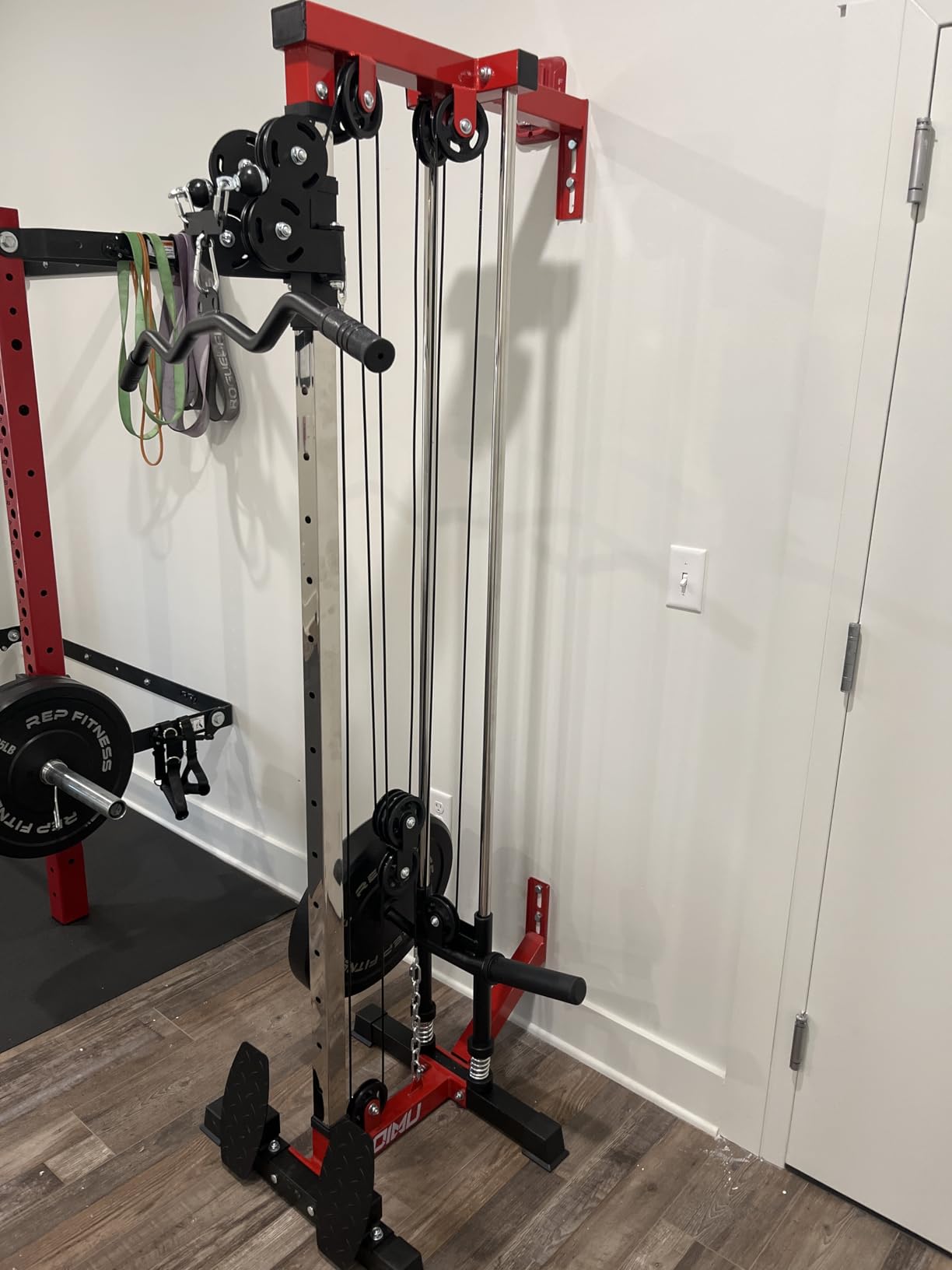 Wall Mount Cable Station, WM1 Cable Crossover Machine with 17 Positions, High and Low Cable Crossover Machine with Removable Footplate for Garage Home Gym customer photo 2