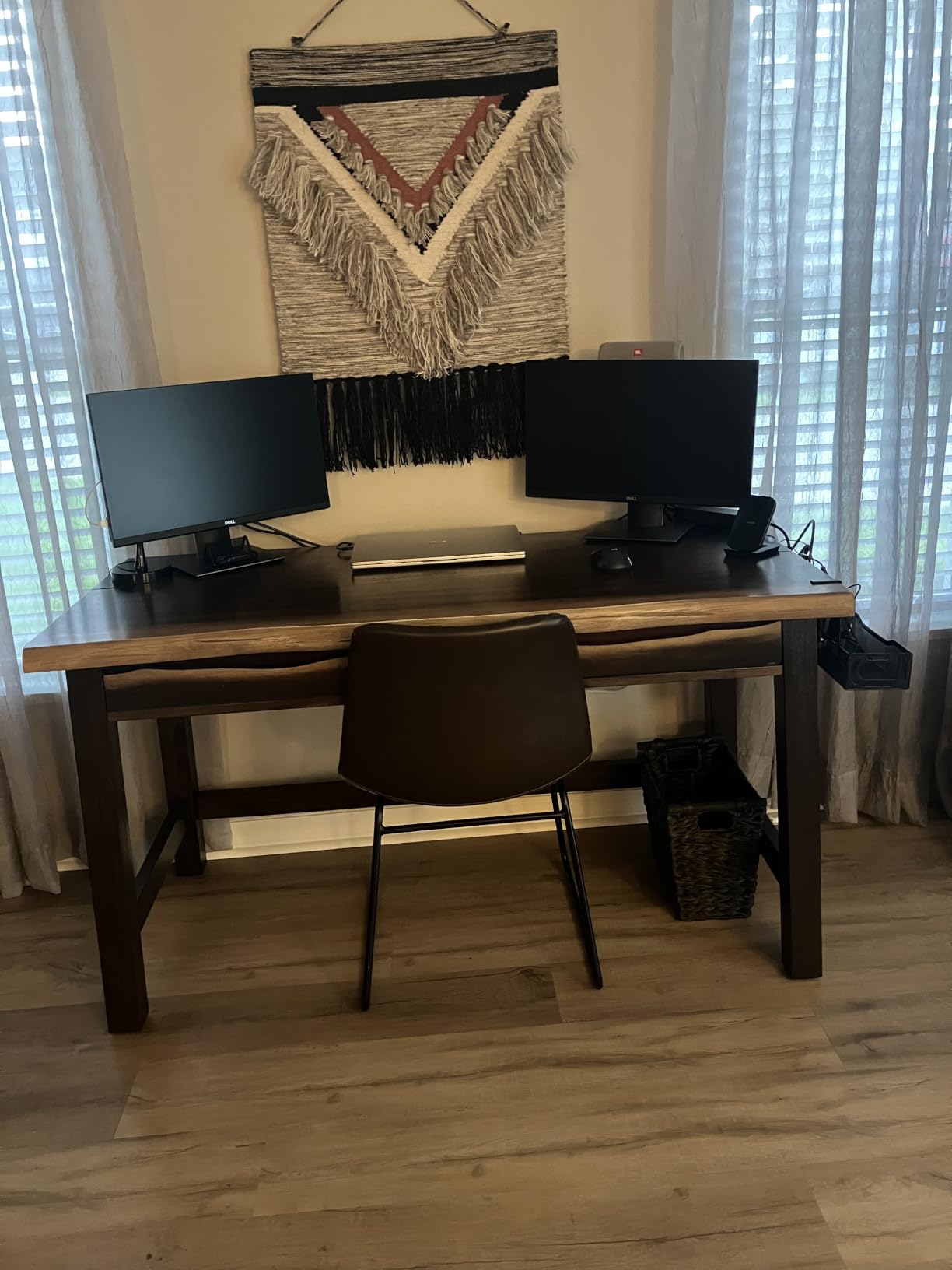 Cable Management, 25'' Cable Management Under Desk, Cable Tray | No Drill Under Desk Cable Management Tray, Cord Organizer with Clamp for Standing Desk, Desk Organizer for Home Office customer photo 2