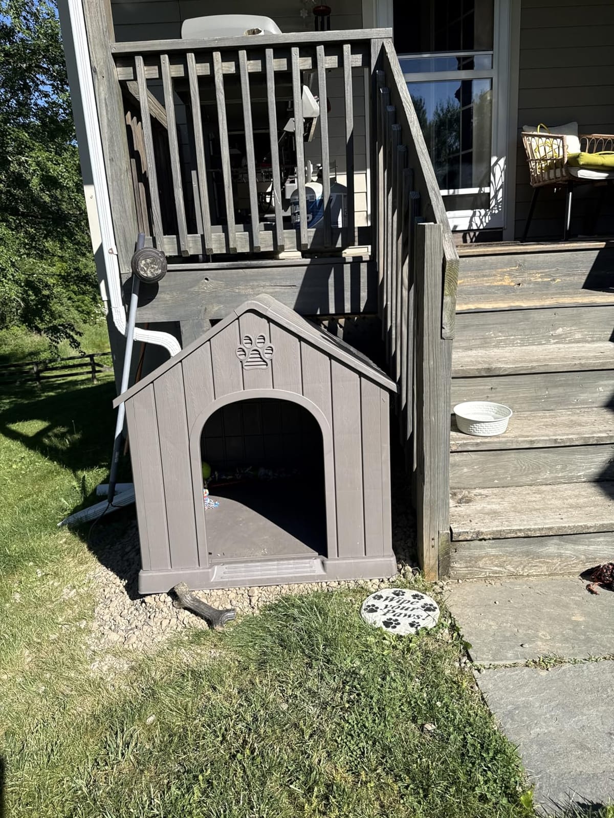 DRATO Large Dog House Indoor Outdoor, Blue, 38.62×36.26×38.07 in | Waterproof, Puppy Shelter with Air Vents and Elevated Floor, Sturdy Dog Kennel for Small to Large Sized Dogs customer photo 1