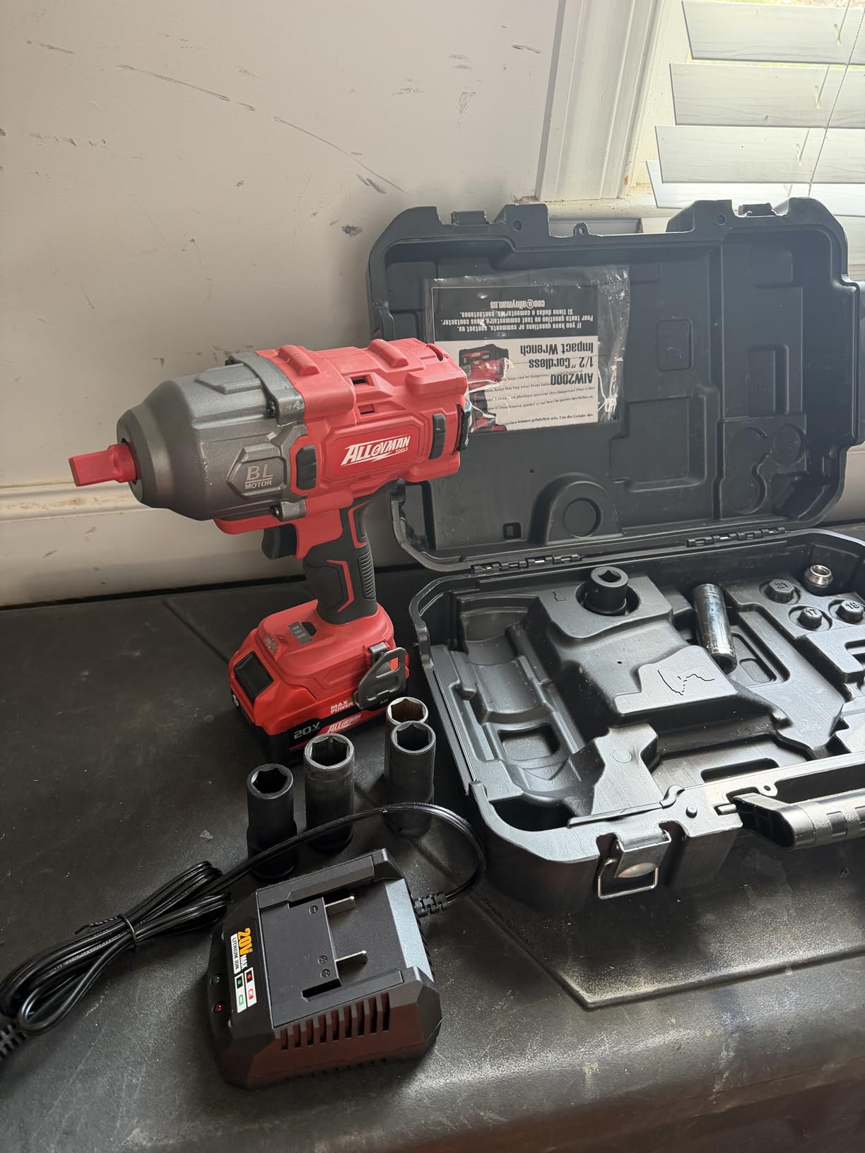 Alloyman Cordless Impact Wrench 1500 FT-LBS(2000N.M), 1/2