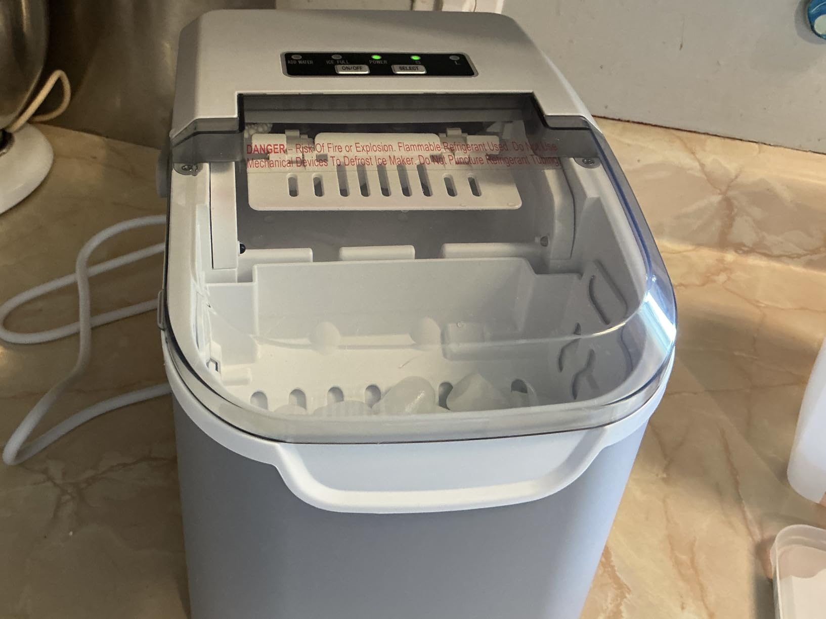 Antarctic Star Countertop Ice Maker Machine, 26Lbs/Day Fastest 6-Min Ice | 8 Bullet Ice In 6Min, 2 Sizes, Energy-Saving, Portable Handle, Self-Cleaning, Basket/Scoop, Home/Bar/Rv/Camping. Black customer photo 1
