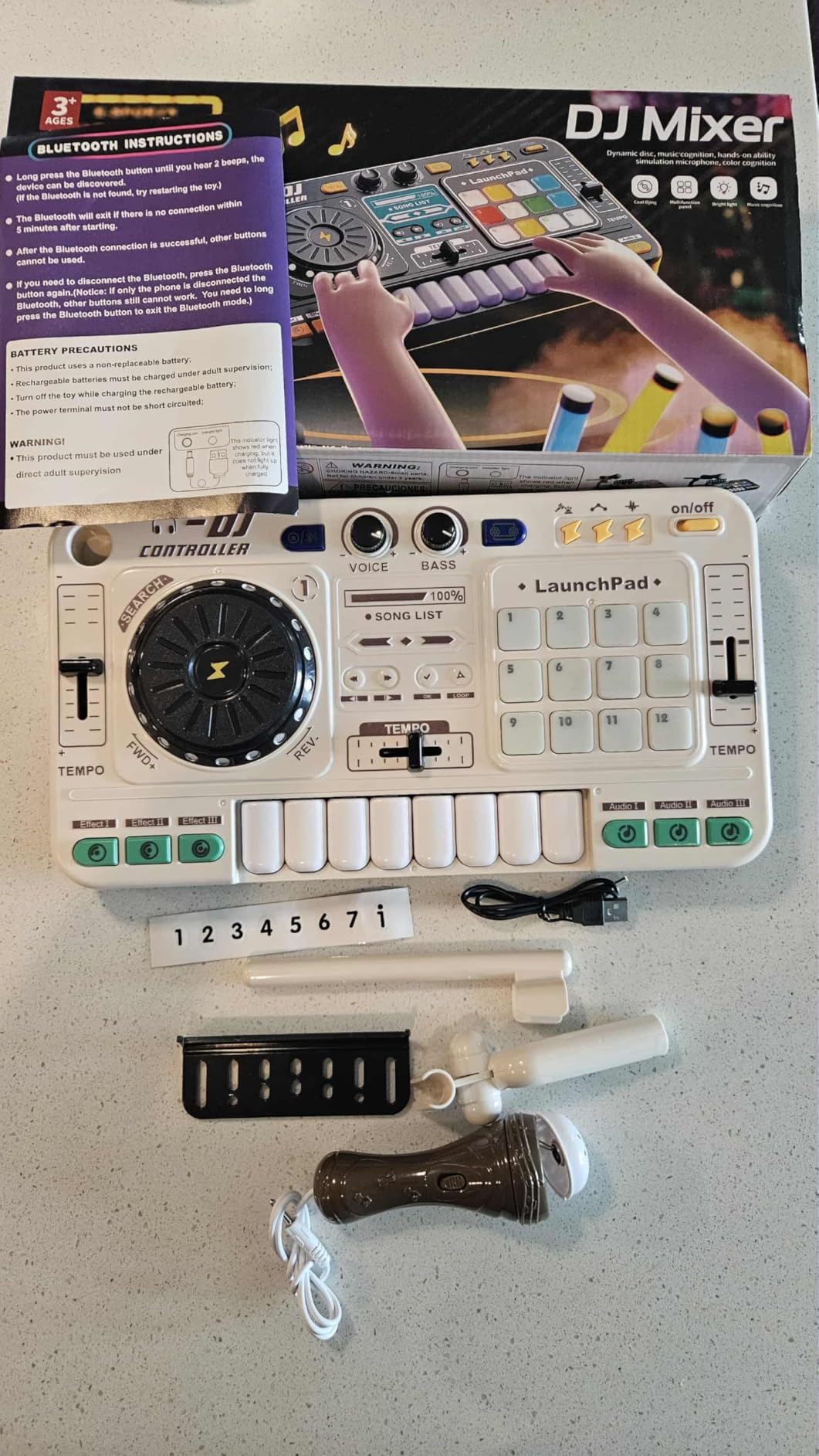 Tsomtto Kids DJ Mixer Table Musical Toy with Lights & Bluetooth customer photo 2