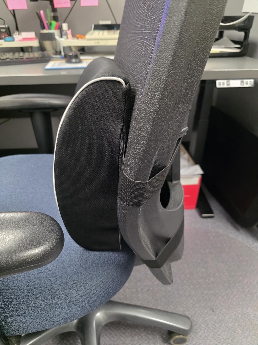 SweetSlubr Lumbar Support Pillow for Office Chair, Back Support (Black, Large) | 3.9