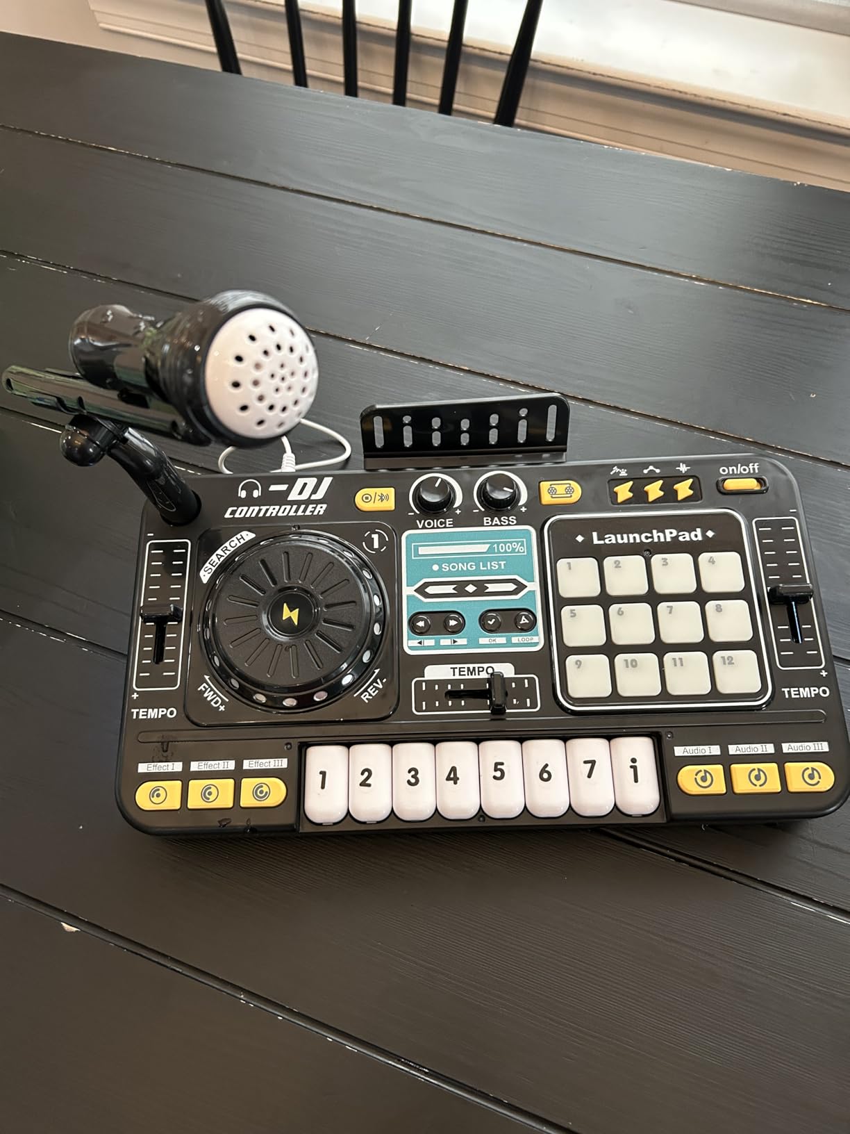 DJ Mixer for Kids, Toddler DJ Mixing Table with DJ Turntable, Game Mode, Light & Speed Control and Microphone customer photo 2