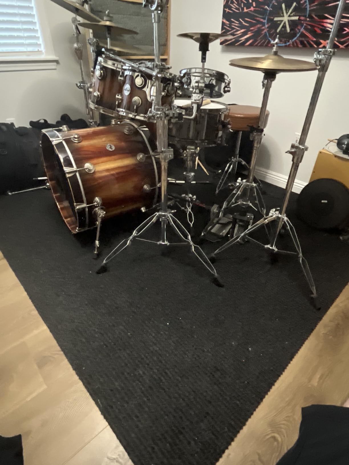 IBVIVIC Drum Mat, 4 x 5.3Ft Drum Carpet Drum Rug with Non-Slip Grip Bottom customer photo 2