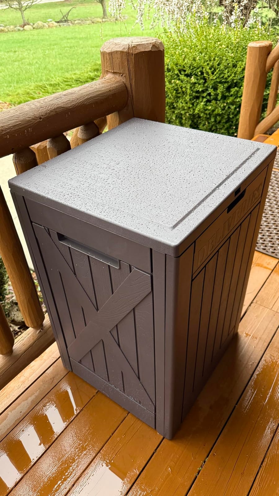 Greesum 52 Gallon Large Outdoor Package Delivery Box, Black customer photo 2