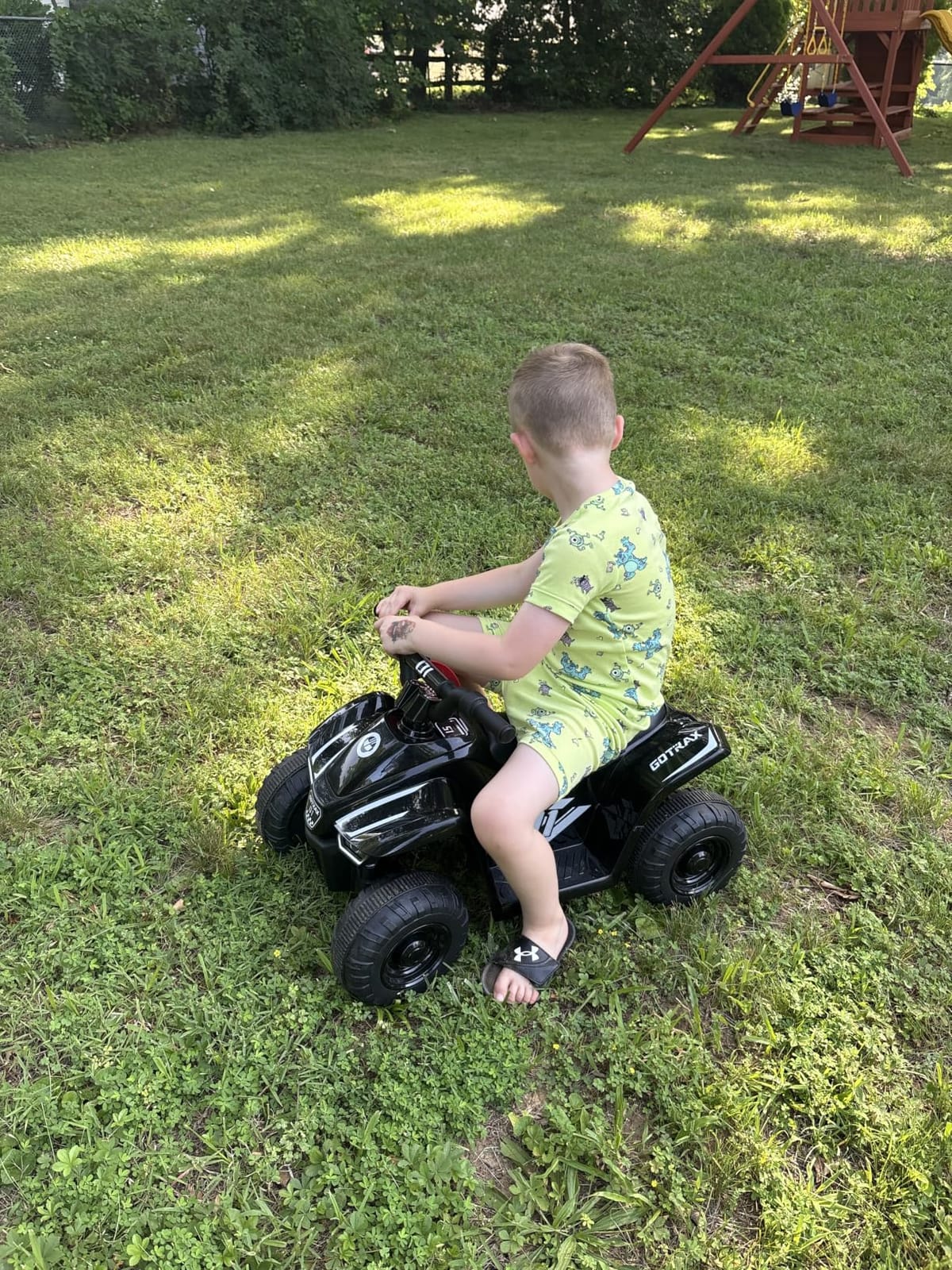Gotrax Ride on Toy for Toddlers 1.5-4, 12V Battery for 80Mins, Max 1.5MPH | Safe Replaceable Lead-acid Battery, Forward/Reverse 2 Gears, Max 66lbs Load, Electric Vehicle ATV Car Best Gift for Boys Girls customer photo 1