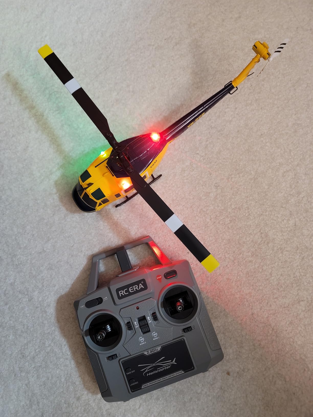 RC ERA C032 UH-1 Huey Helicopter - Remote Control Helicopters for Adult, 1/48 Scale 2.4G 6CH Gyro Stabilized Aircraft with Altitude Hold & Optical Flow, 3D Stunt Drone (Yellow) customer photo 2