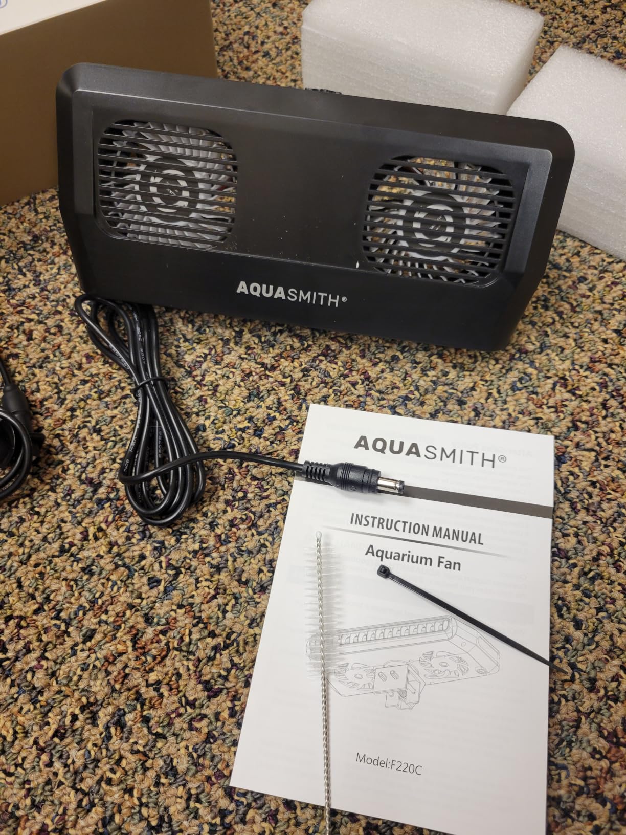 AQUASMITH Aquarium Chiller Fan, Fish Tank Cooler with Temperature Control, Minimum Setting 59℉, Auto Start/Stop, Refrigeration Effect 3-7℉, 3-Speed Modes, for Axolotl Seawater Freshwater Coral Grass Tank customer photo 2