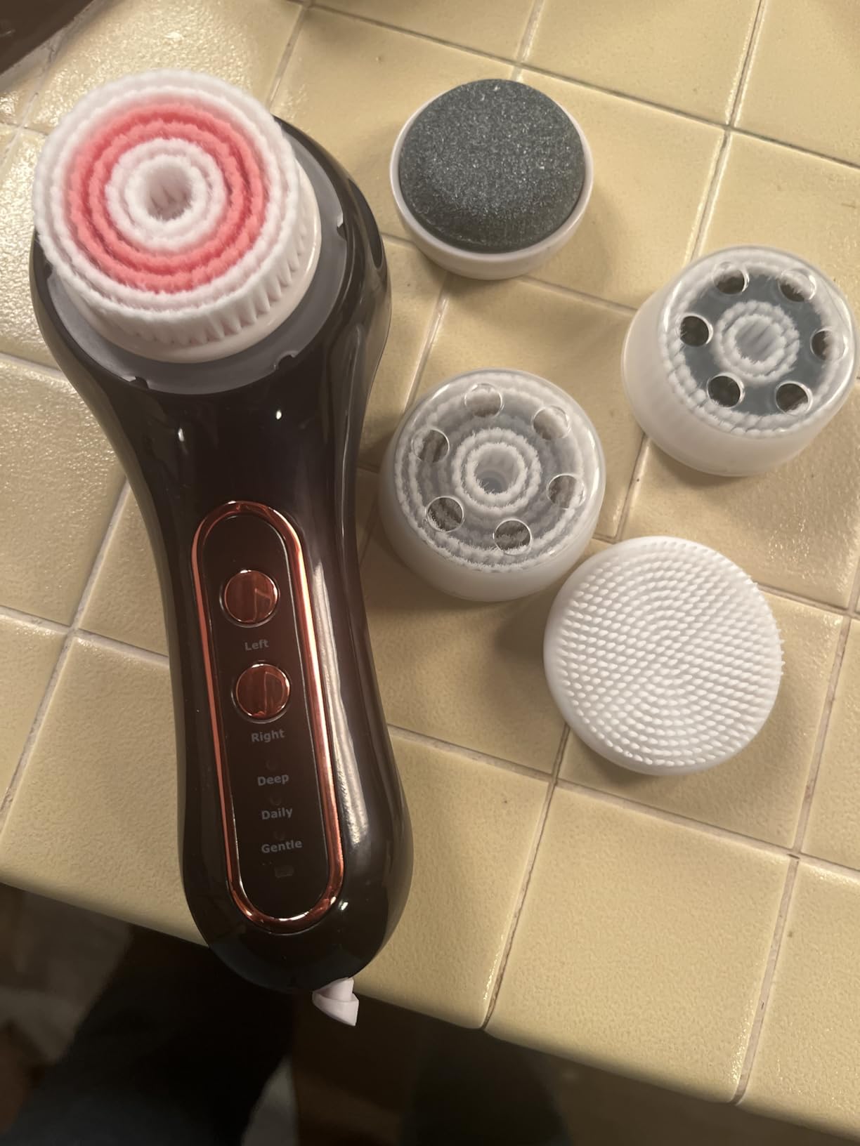 UMICKOO Rechargeable Rotating Face Scrubber with 5 Brush Heads Set | IPX7 Waterproof for Shower, 2-Way Rotating Face brush for Daily & Deep Cleaning, lasts for 30 days after charging customer photo 2