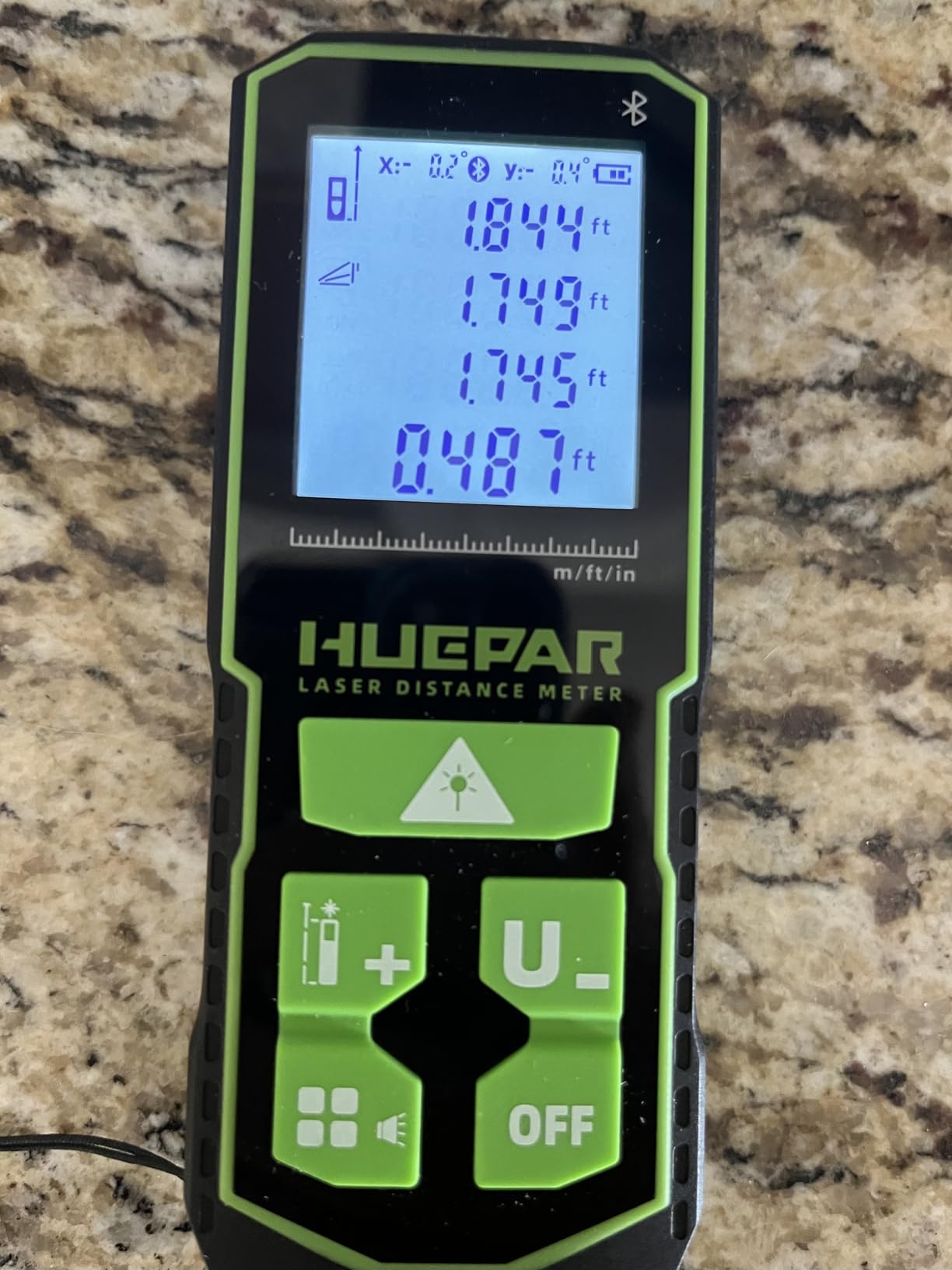 Huepar Bluetooth Green Laser Measuring Tool 200FT, S60-G-BT | APP Control, Green Beam, +/-1/16 High Accuracy, Rechargeable USB-C Laser Distance Meter, Angle Sensor, IP54, Gifts for Men customer photo 2