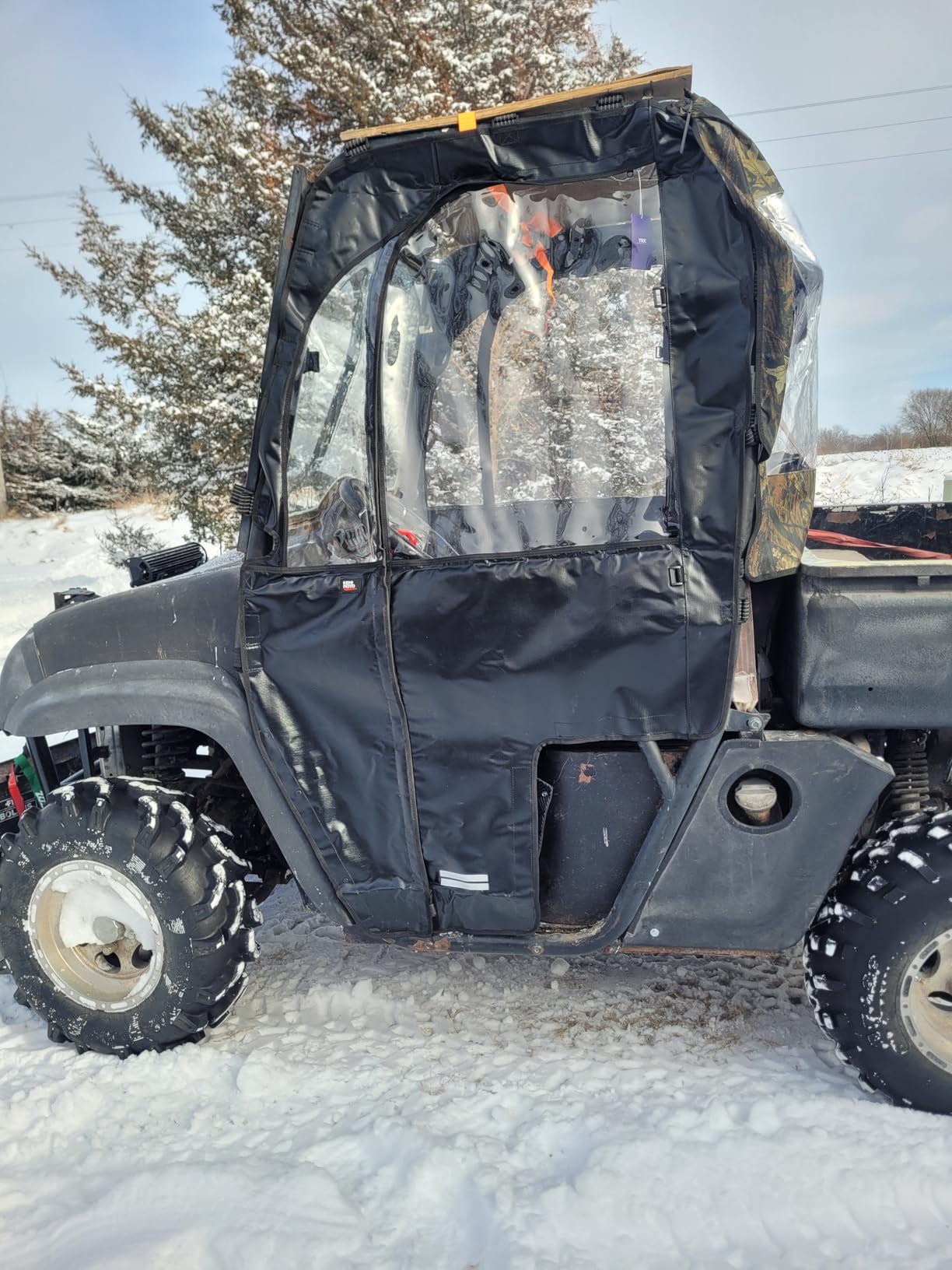 KEMIMOTO UTV Soft Cab Enclosure Compatible with Hisun/Coleman/Massimo 400 | Fits Sector 400/UT400/MSU400, Laminated Tear-Resistant Fabric, Water/Windproof, YKK Zippers, Side Mirror Openings, 98% Sealing customer photo 1