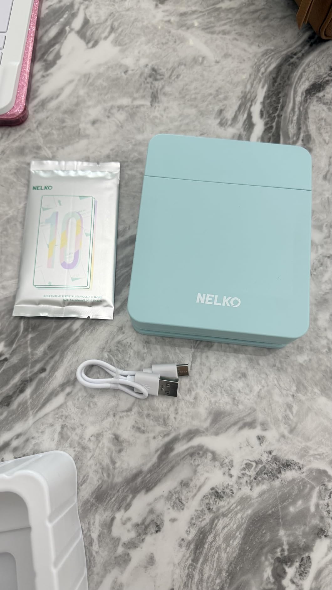 Nelko Photo Printer, 2x3 Portable Wireless Smartphone Printer, PP01 Mini Color Instant Inkjet Printer, Sticky-Back Photos, Bluetooth Compatible with iOS & Android customer photo 1