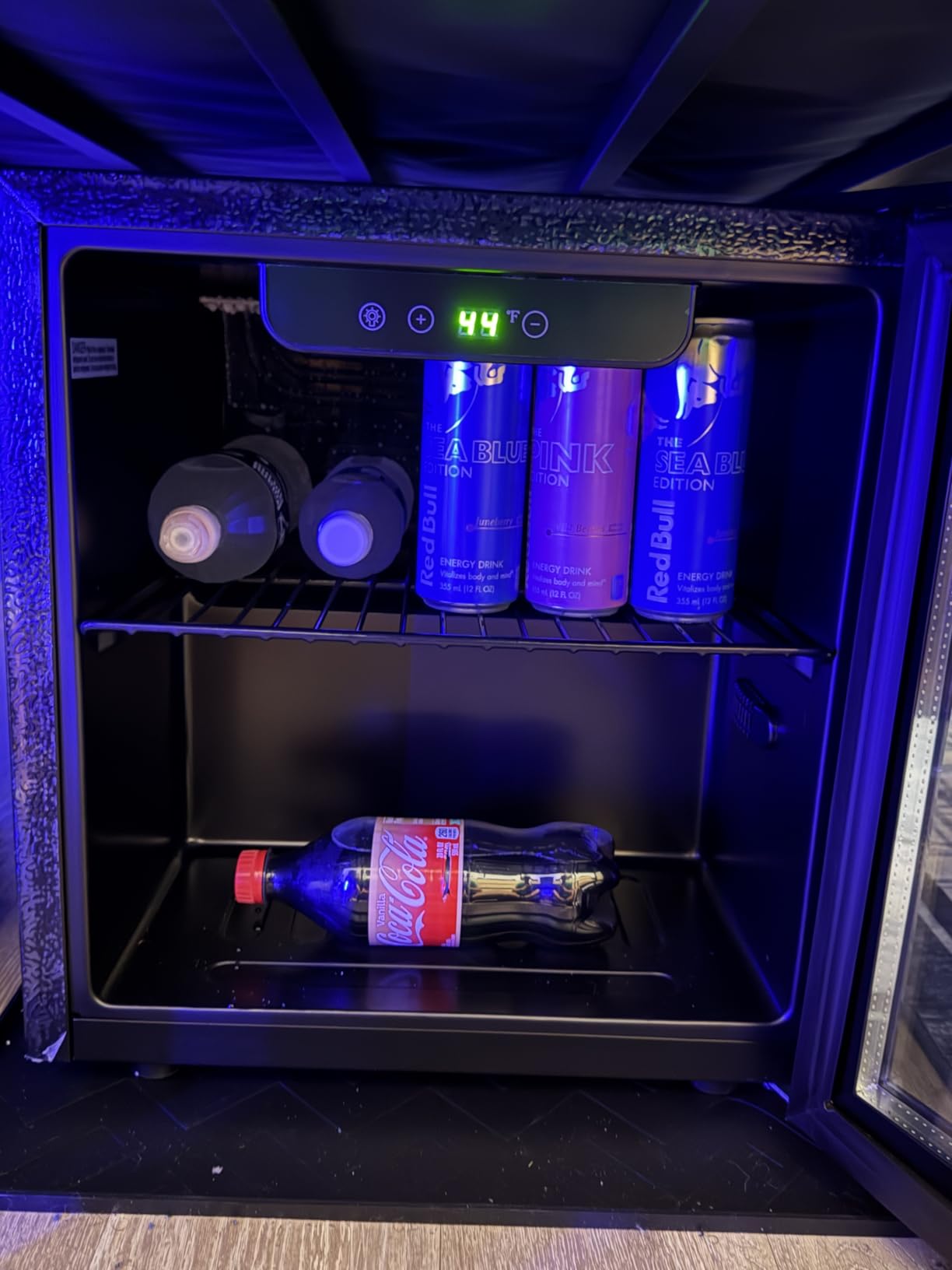 Feelfunn 24 Can Beverage Refrigerator, Mini Fridge, Black | 40-61°F, Whisper-Quiet ≤38dB, Fast Even Cooling, Removable Shelf, for Soda, Beer, Wine. Fits Office, Dorm, Bedroom, Home Bar customer photo 2